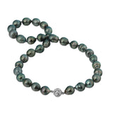 18-19" Tahitian Black Pearl Strand with White Gold Clasp - 10-12mm