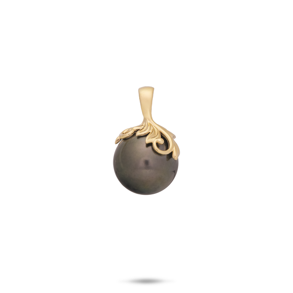 Living Heirloom Tahitian Black Pearl Pendant in Gold - 12-13mm