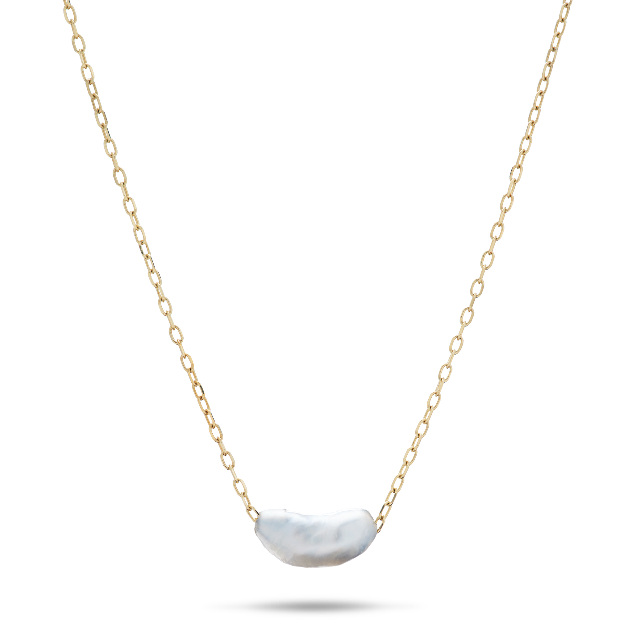 16-18" Adjustable Tahitian Black Keshi Pearl Necklace in Gold