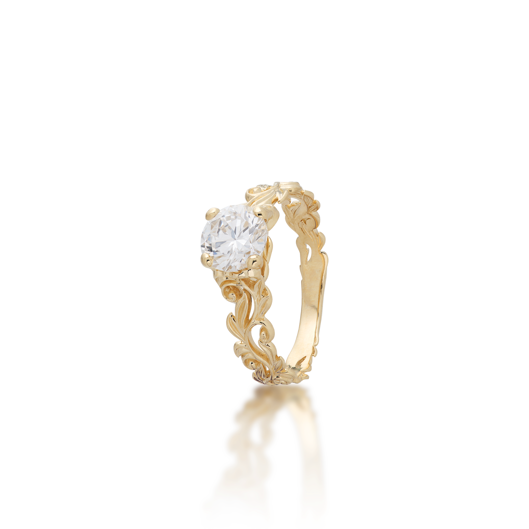Living Heirloom Solitaire Lab Grown Diamond Engagement Ring in Gold