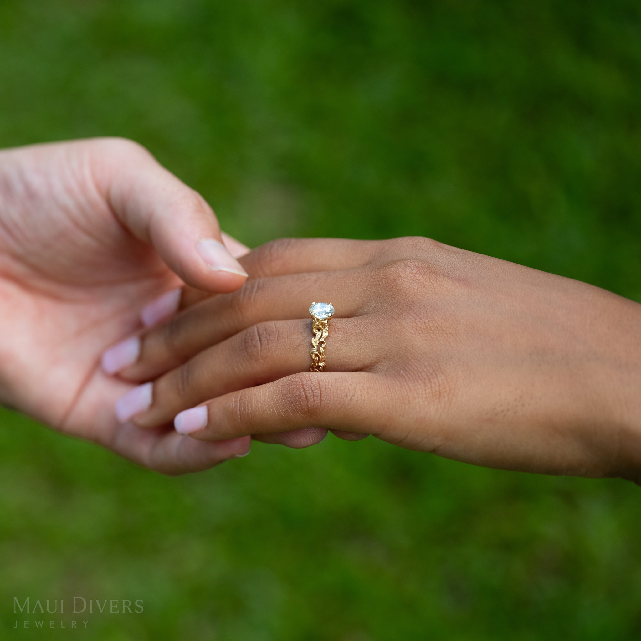 Living Heirloom Solitaire Lab Grown Diamond Engagement Ring in Gold