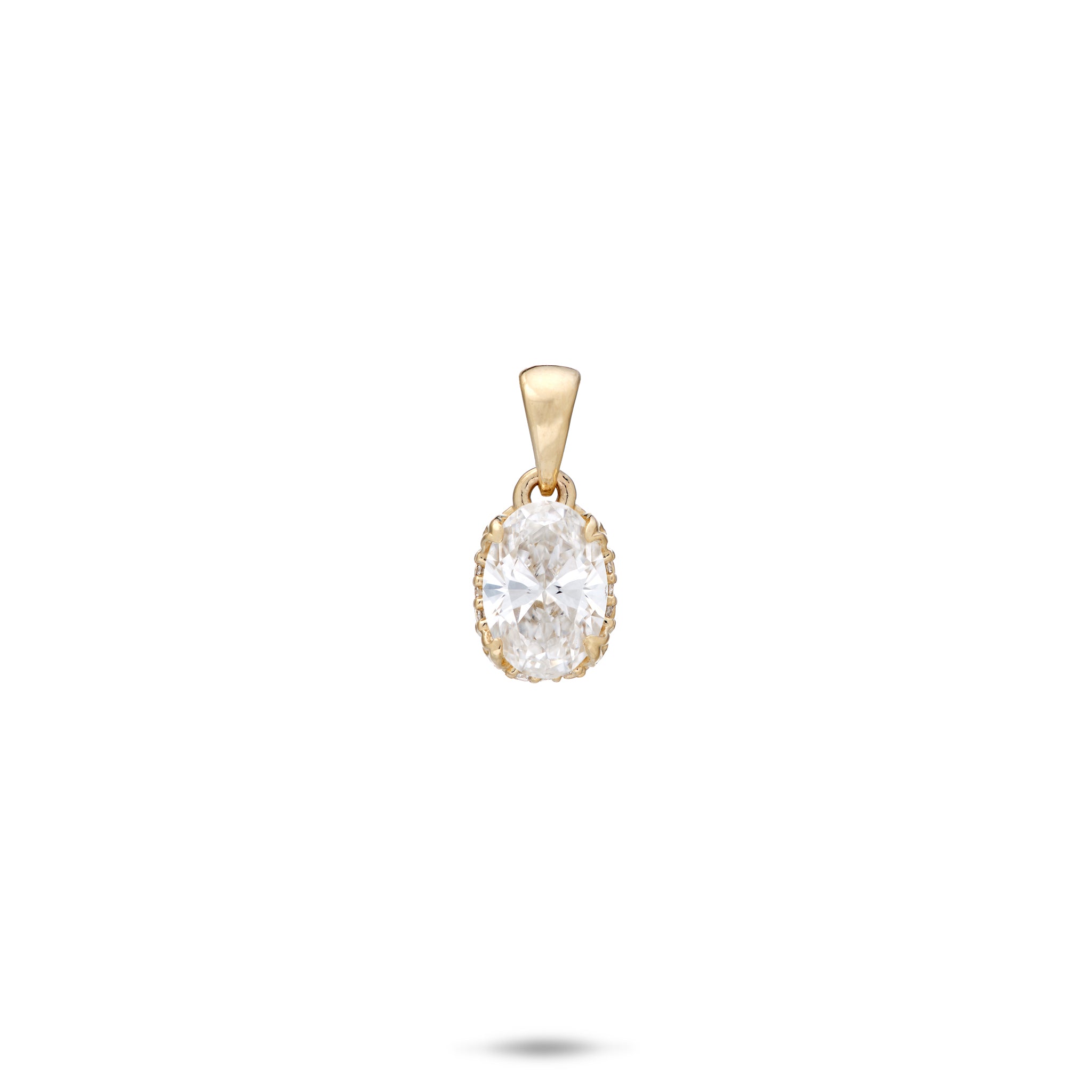 Hidden Hawaiʻi Maile Lab Grown Diamond Pendant in Gold - 8mm