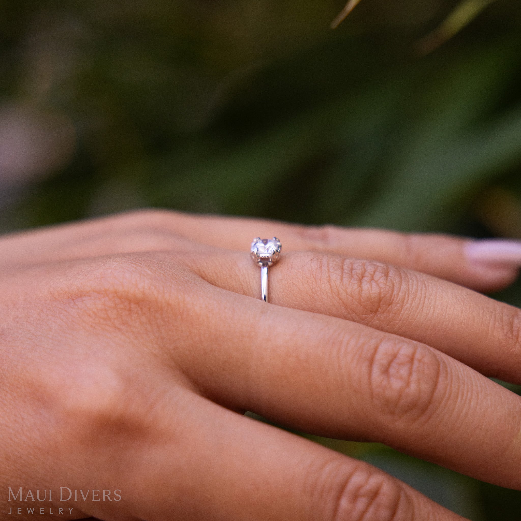 Hidden Hawaiʻi Maile 0.35-Carat Lab Grown Diamond Ring in White Gold