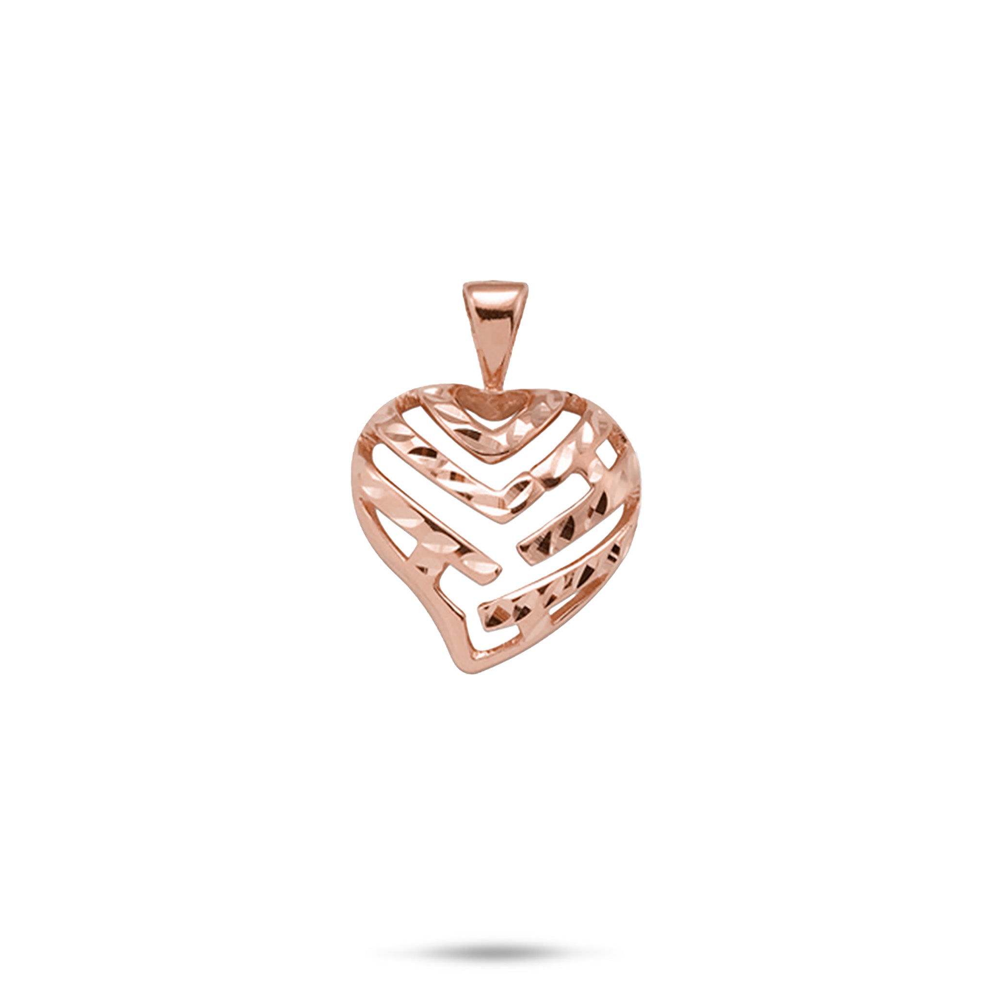 Aloha Heart Pendant in Rose Gold - 15mm