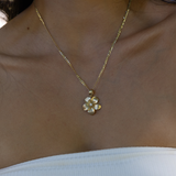 Plumeria Pendant in Gold with Diamond - 23mm