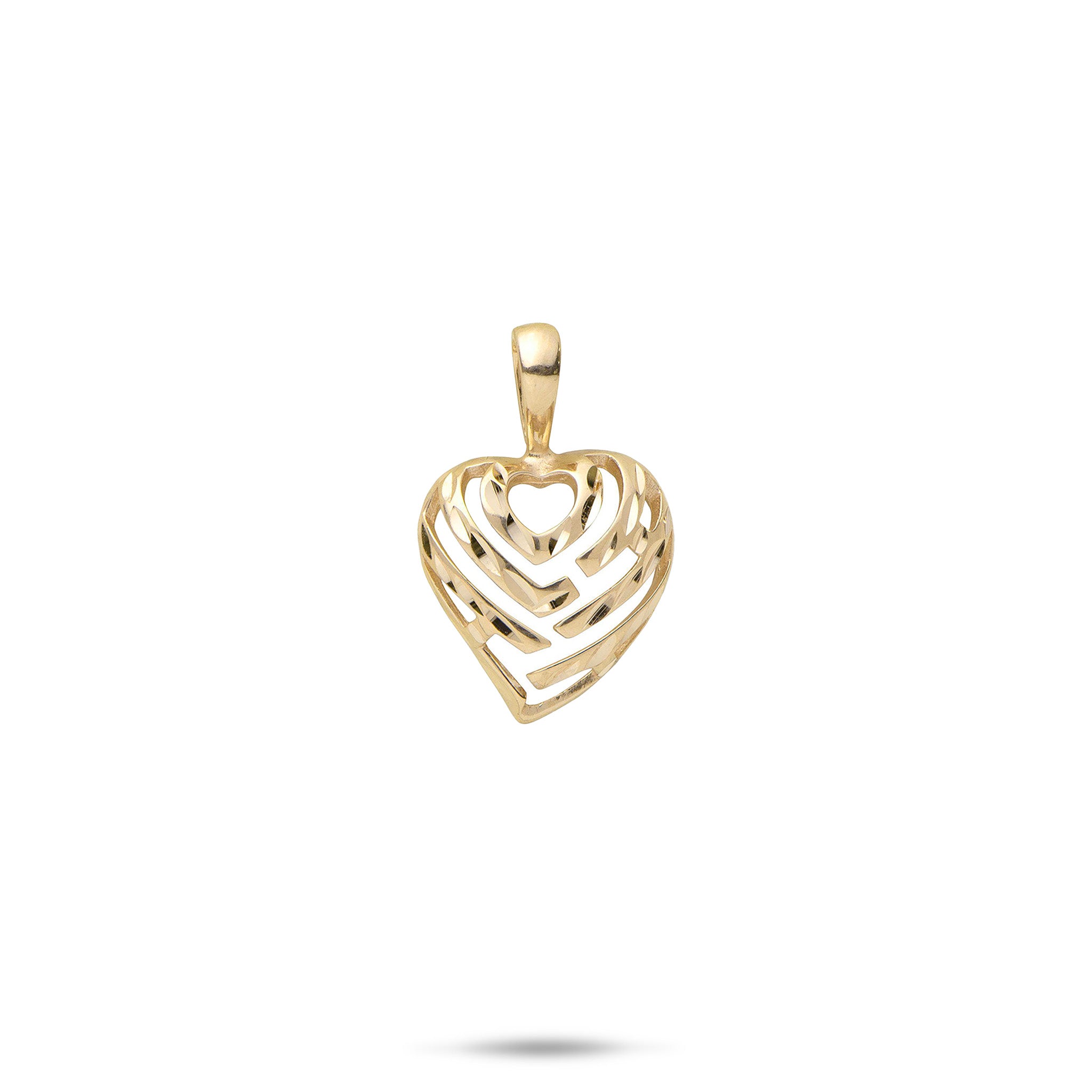 Aloha Heart Pendant in Gold - 12mm