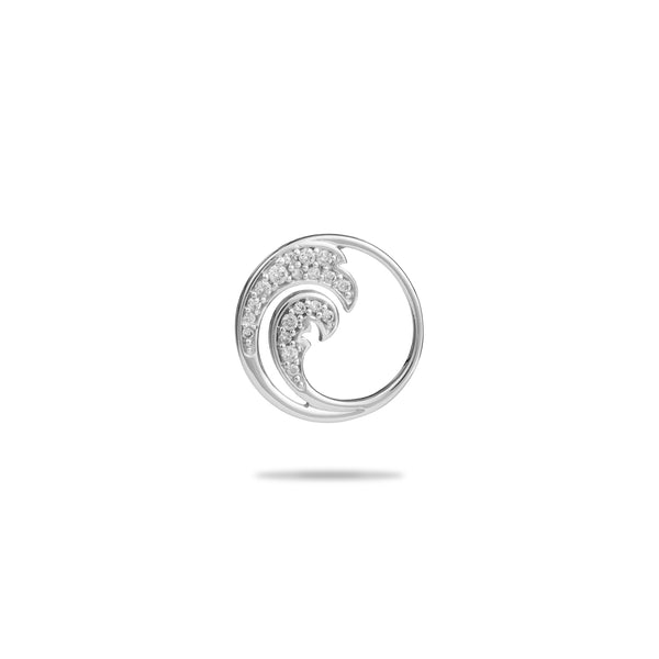 Nalu Pendant in White Gold with Diamonds - 15mm