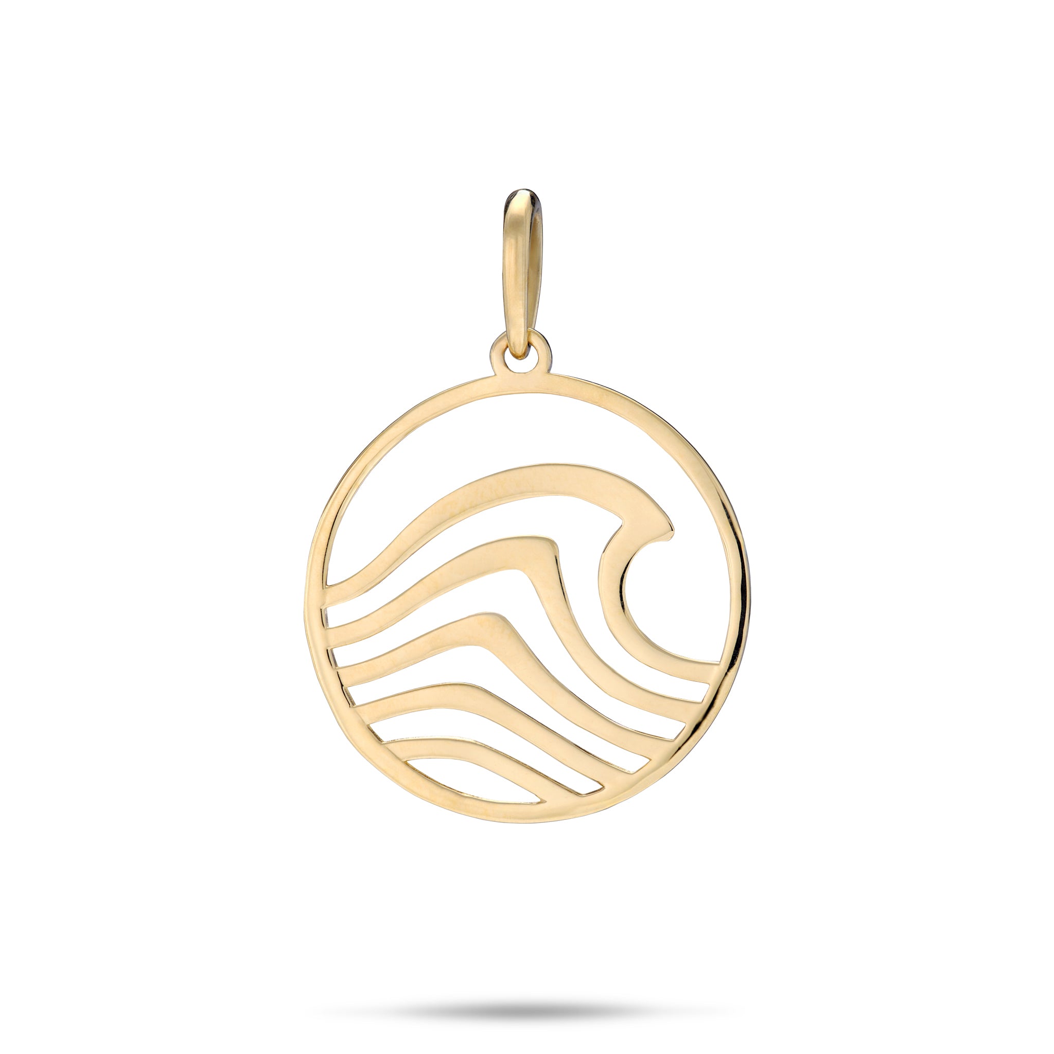 アクセサリー nalu.naru.stone515 Abstract Nalu (Wave) Pendant in Gold - 22mm