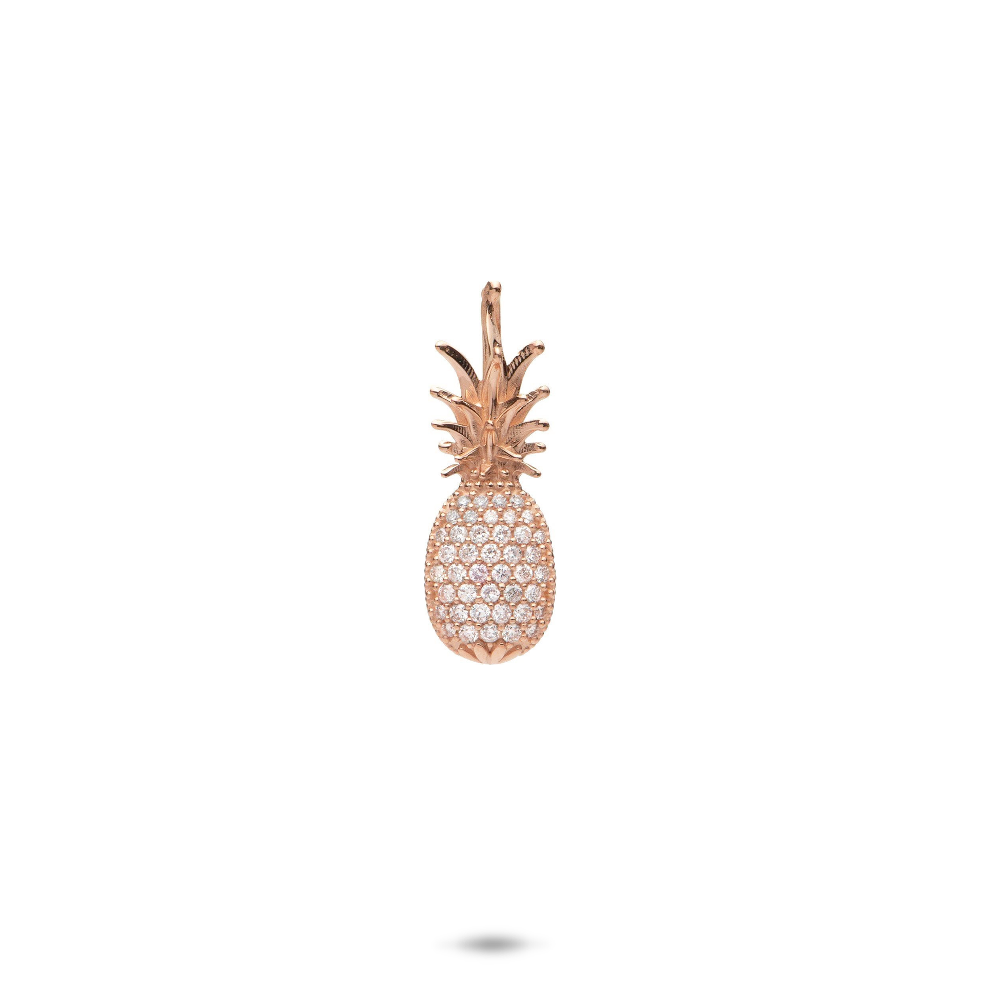 Pineapple Pendant in Rose Gold with Diamonds - 20mm Pineapple Pendant in Rose Gold with Diamonds - 20mm