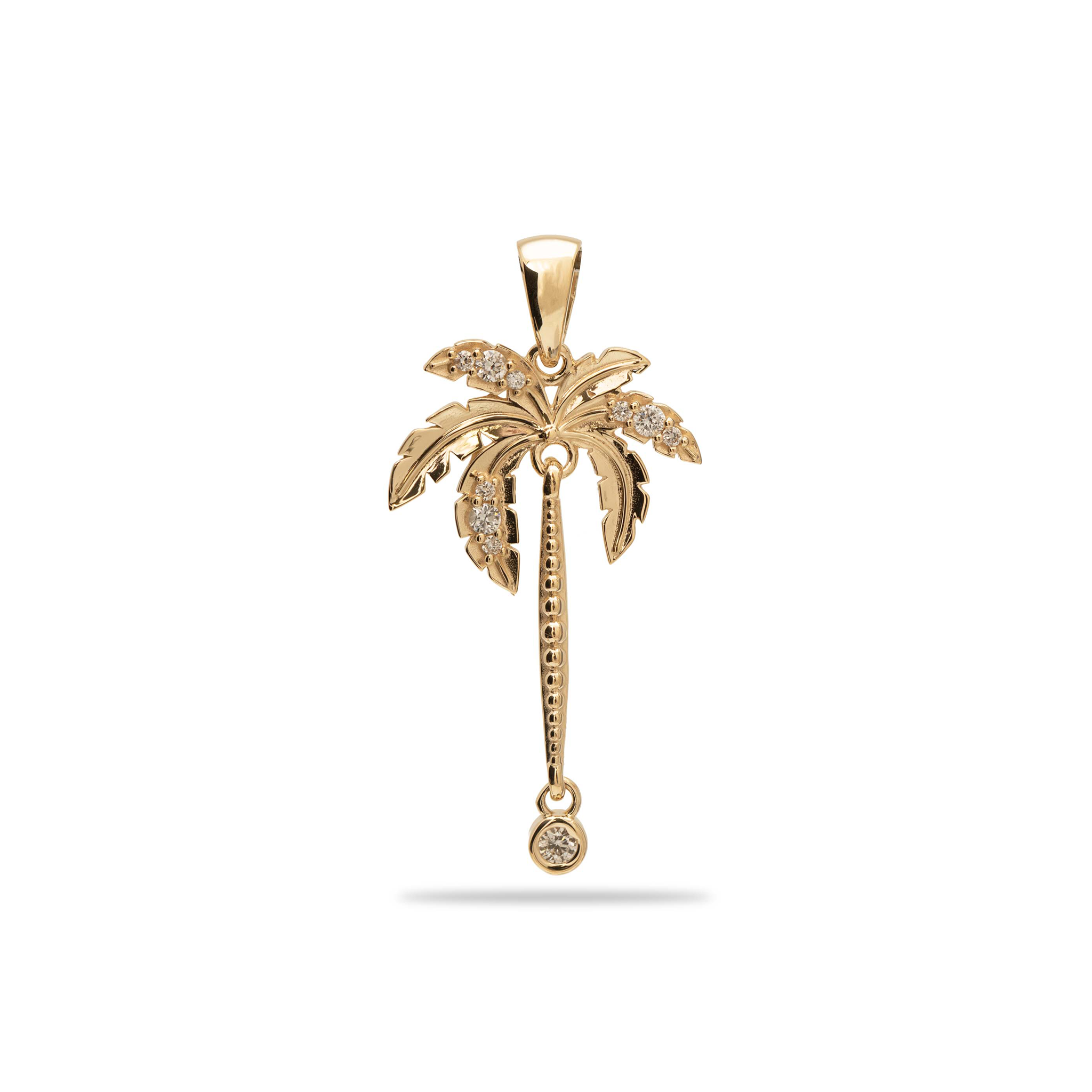 Paradise Palms - Palm Tree Pendant in Gold with Diamonds - 28mm