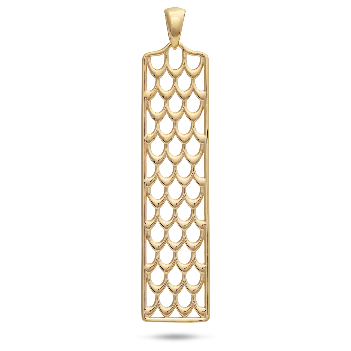 Kamohoaliʻi ʻIwa Bird Feather Pendant in Gold - 50mm