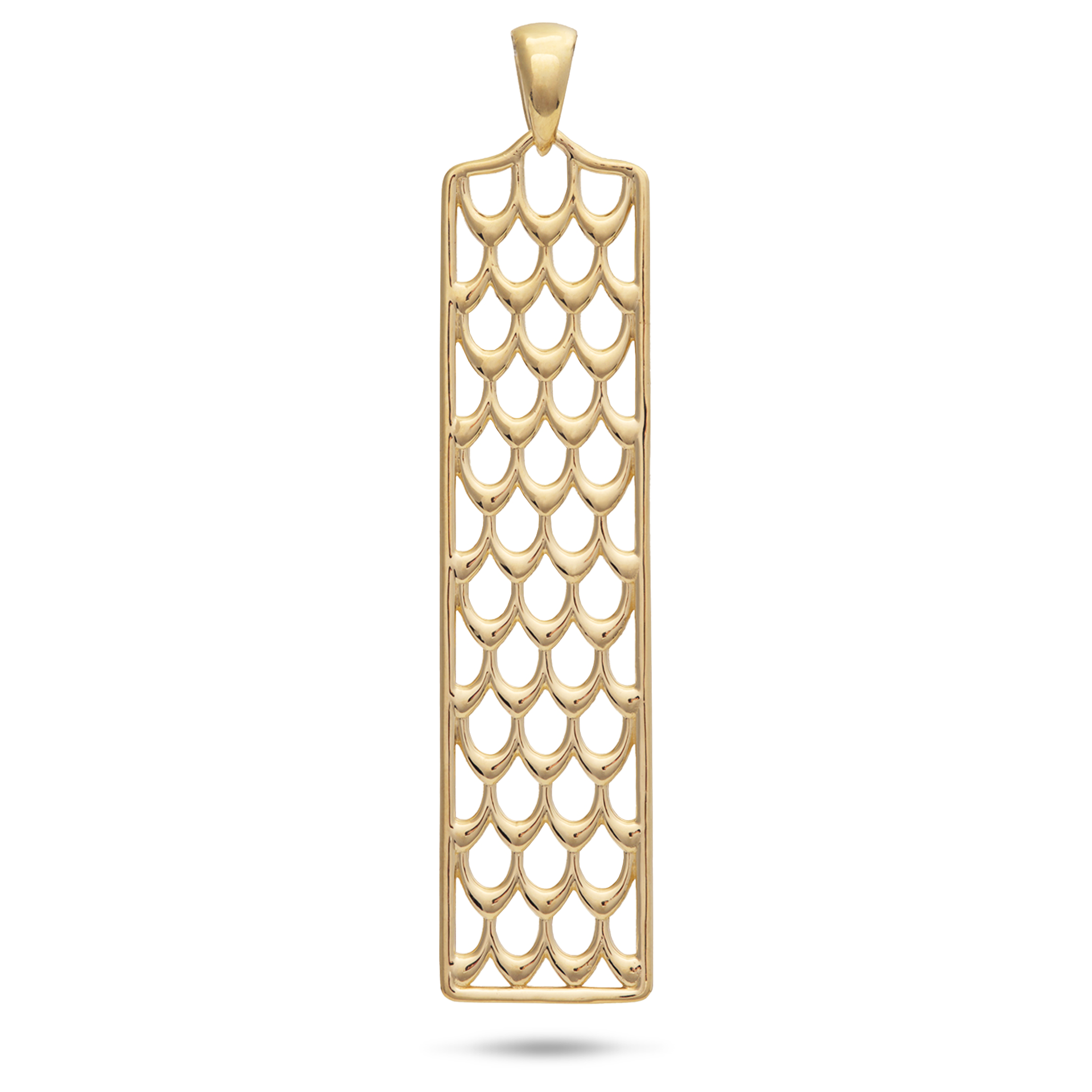 Kamohoaliʻi ʻIwa Bird Feather Pendant in Gold - 50mm