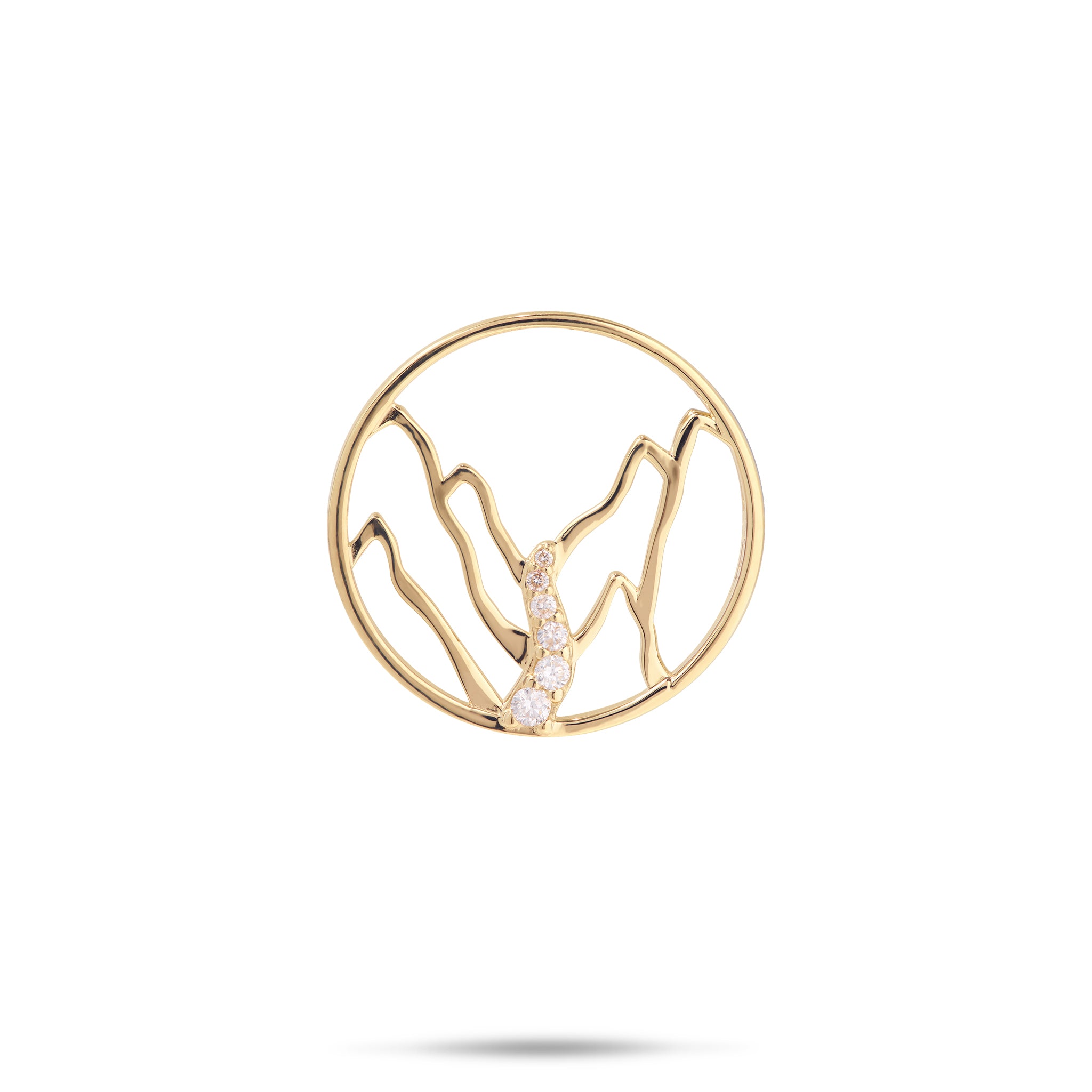 Koʻolau Waterfall Pendant in Gold with Diamonds - 20mm