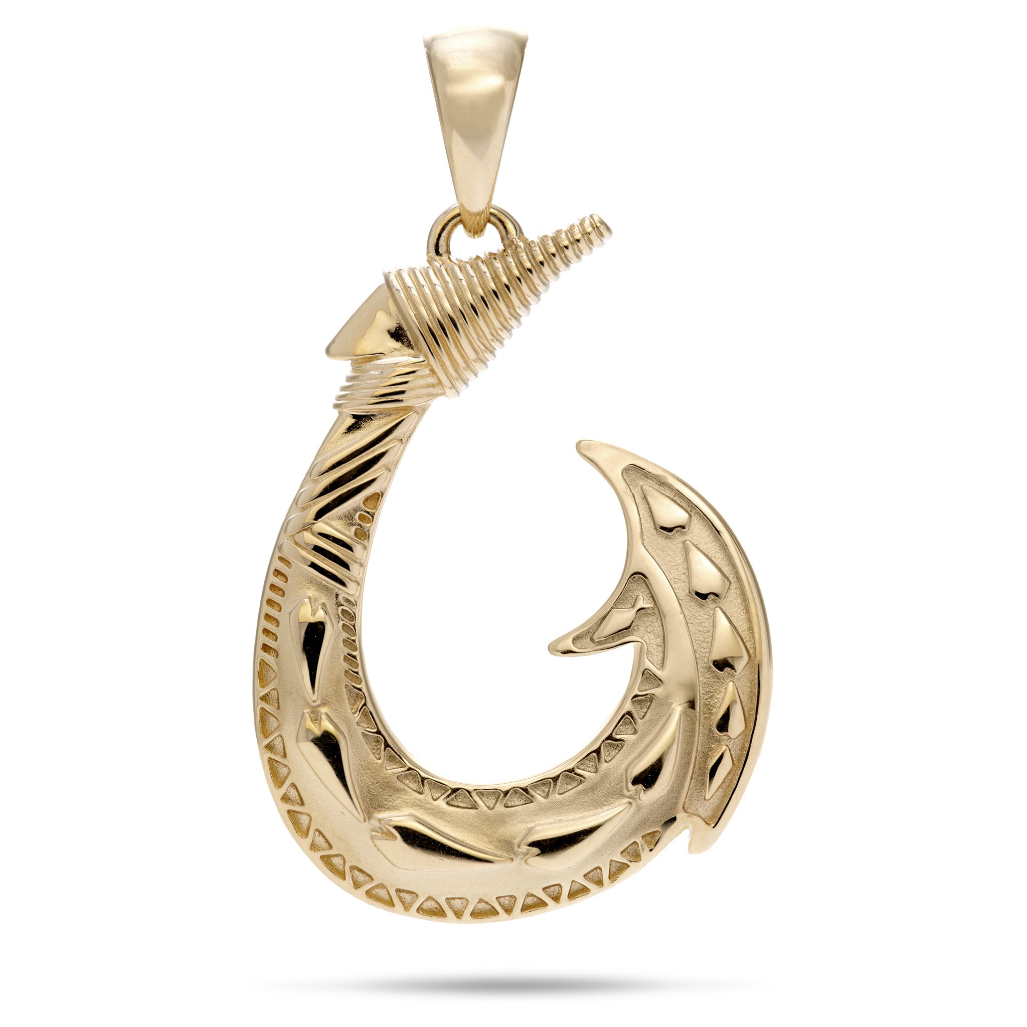 Fish Hook Pendant in Gold - 36mm