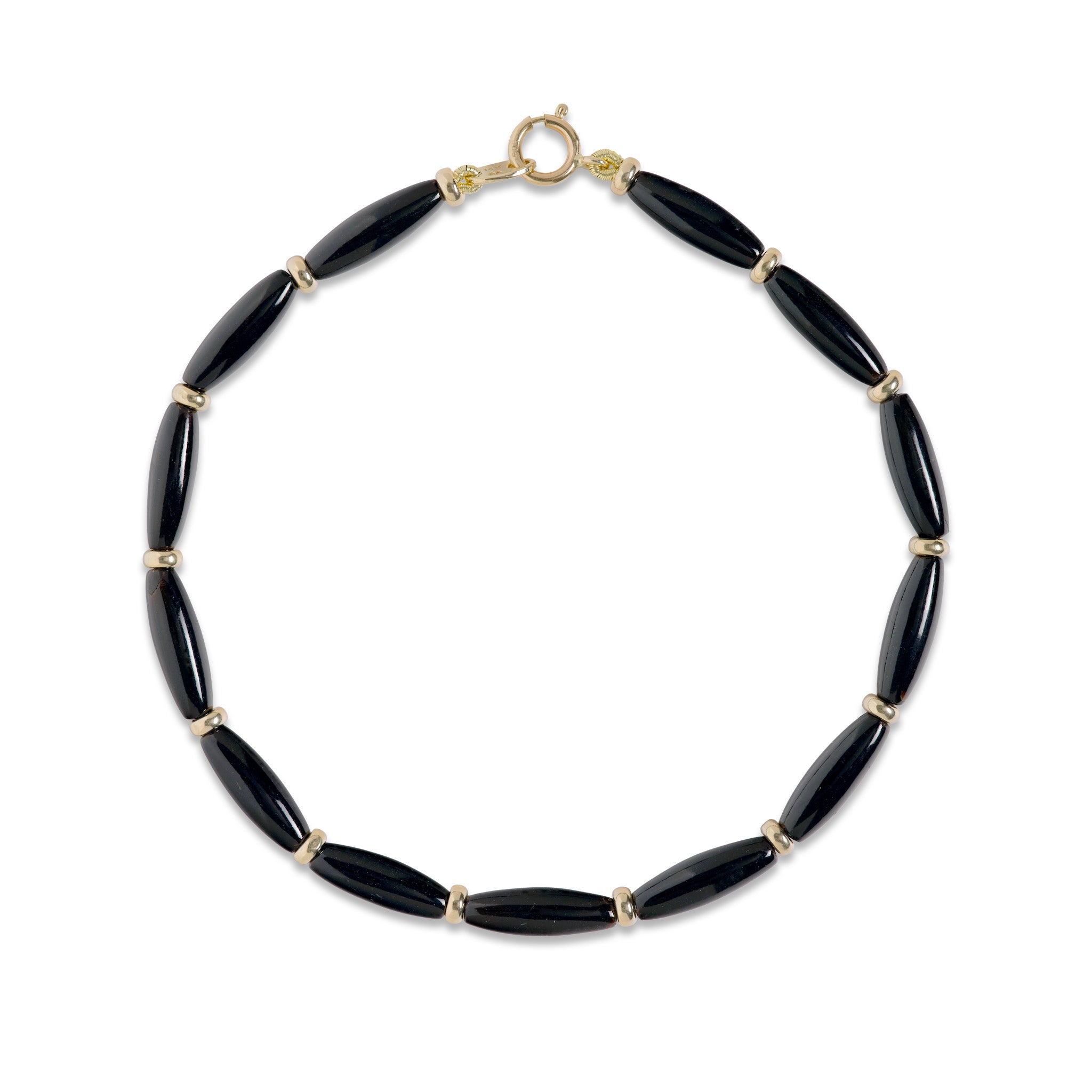 Black Coral Bracelet in Gold