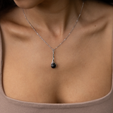 Heritage Black Coral Pendant in White Gold - 33mm