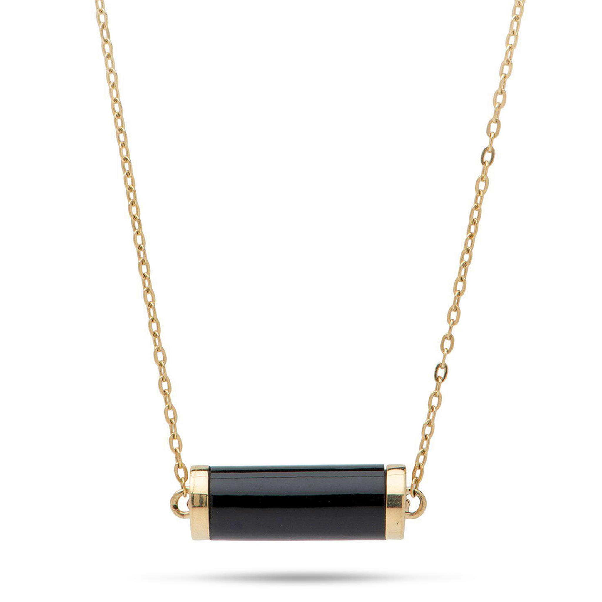 16-18" Adjustable Ocean Chimes Black Coral Necklace in Gold