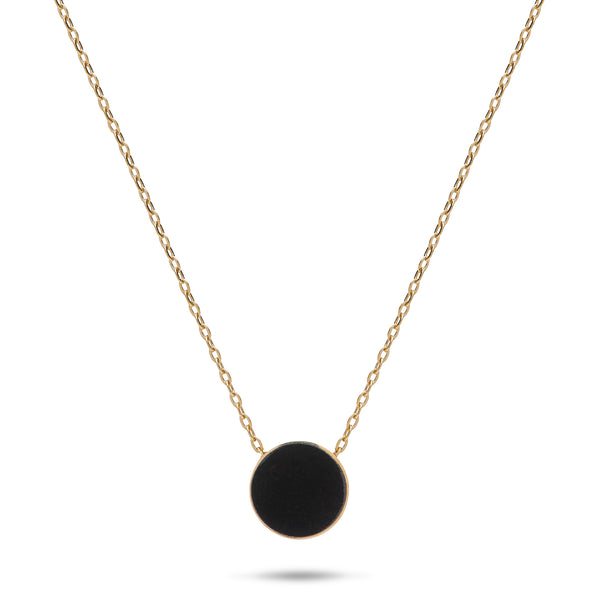 Eclipse Flipside Black Coral & Mother of Pearl Necklace in Gold