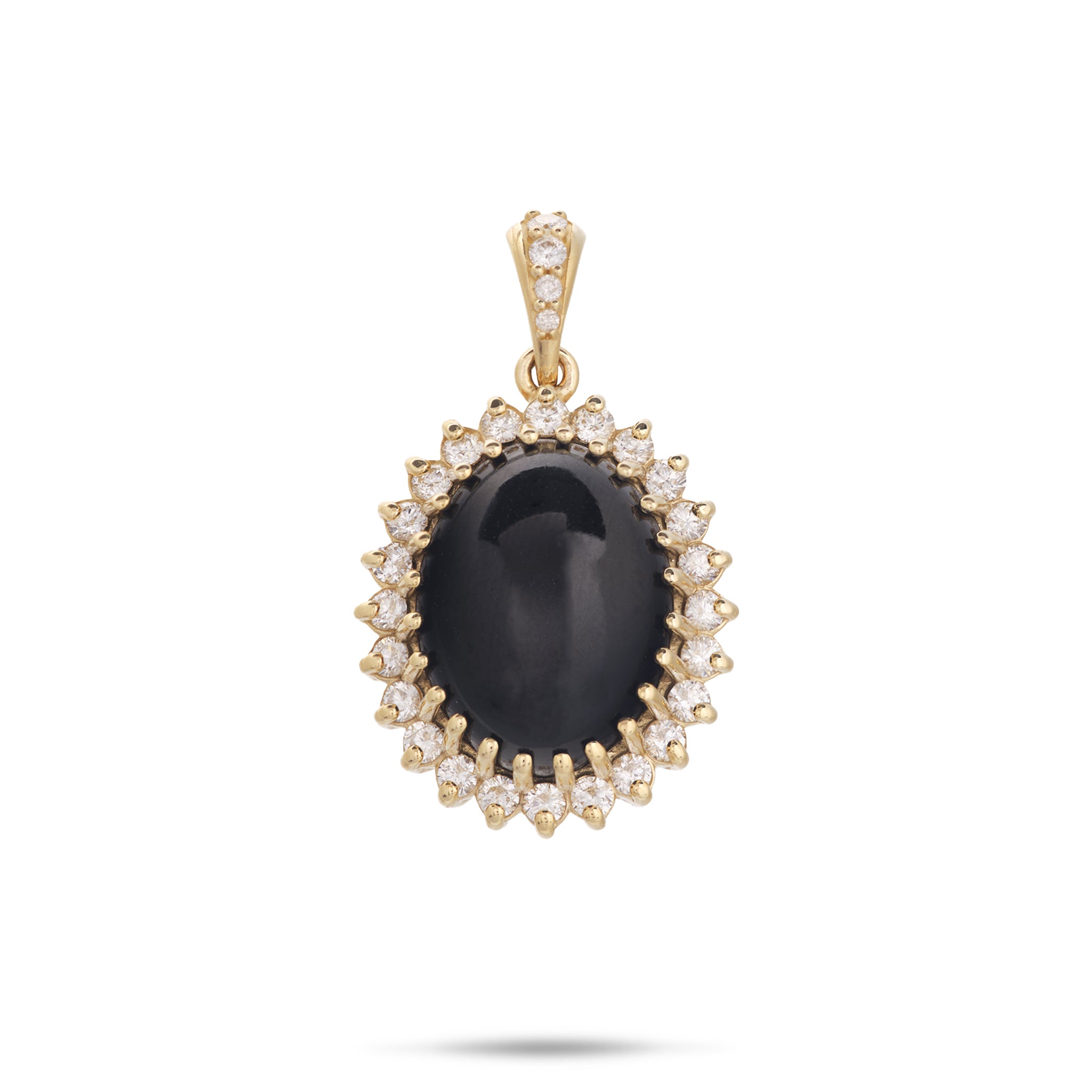 １０６ Colani ゴールド ブラック ネックレス Princess Ka'iulani Black Coral Pendant in Gold with Diamonds - 21.5mm