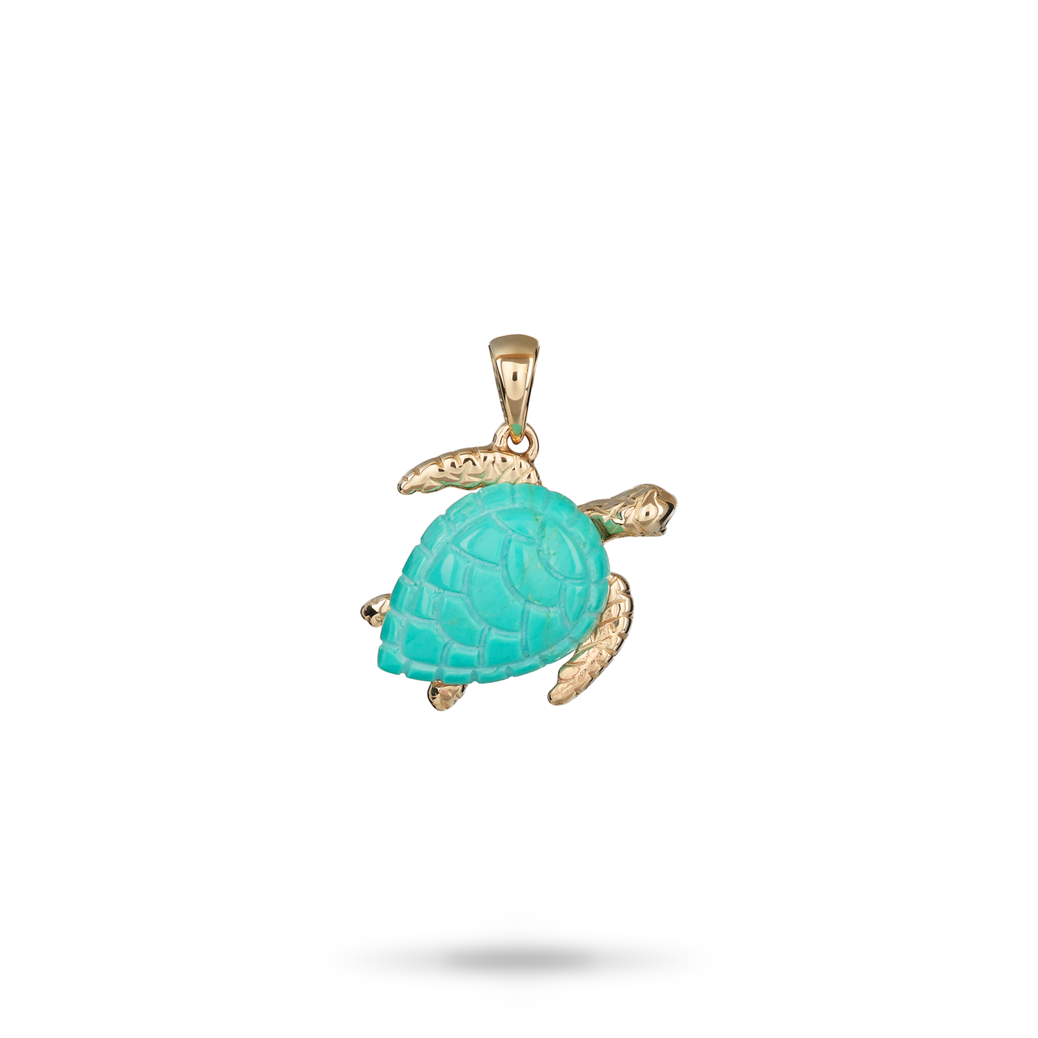 Honu Turquoise Pendant in Gold - 16mm