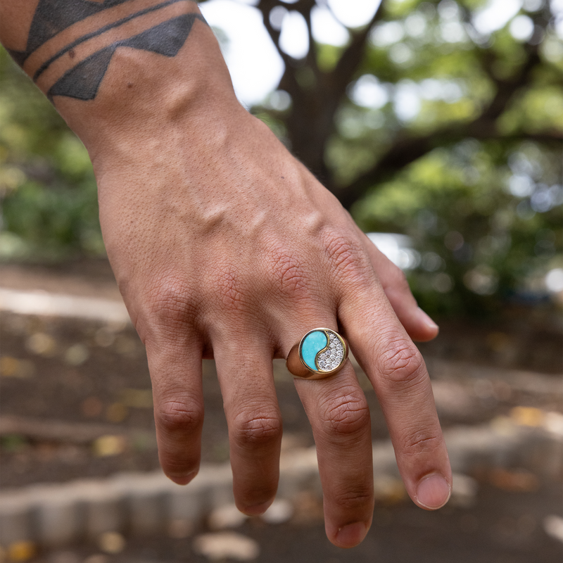 Eagle Turquoise Ring for Men Sterling Silver – Boho Magic Jewelry
