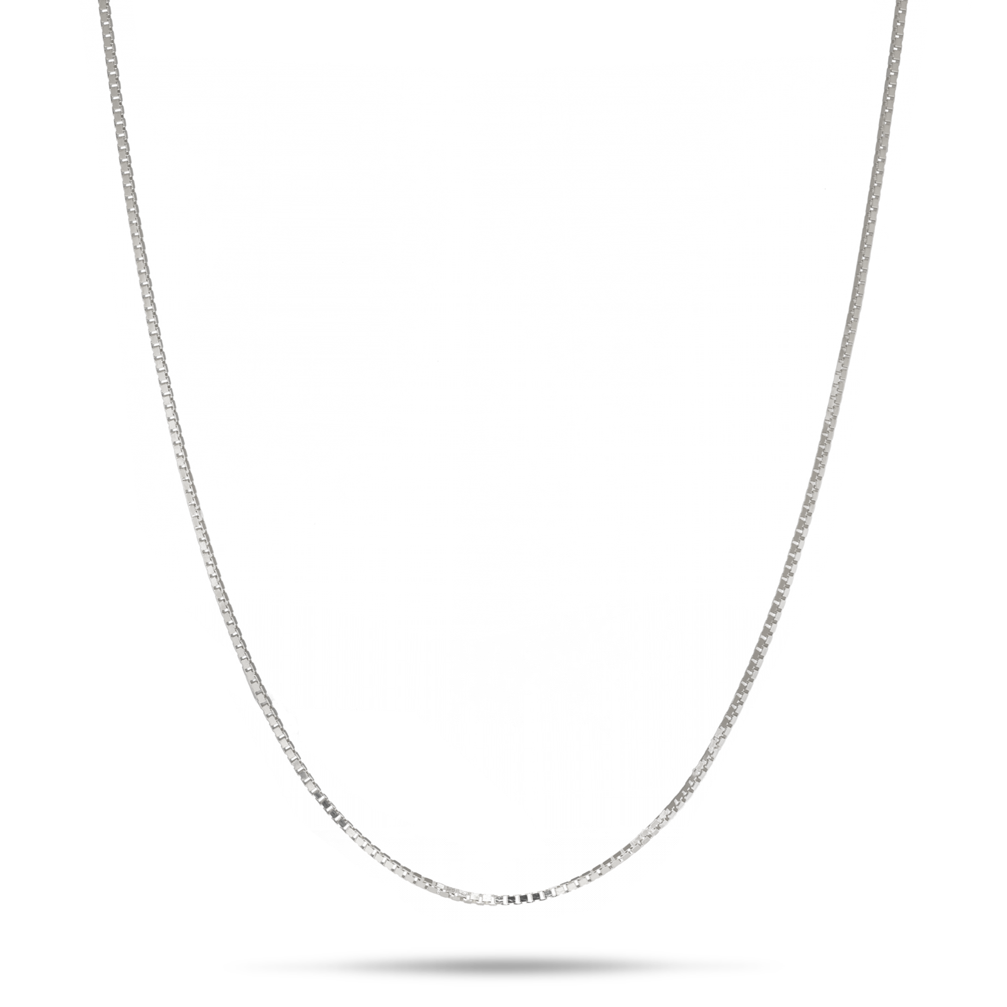 0.6mm Box Chain in 10k White Gold