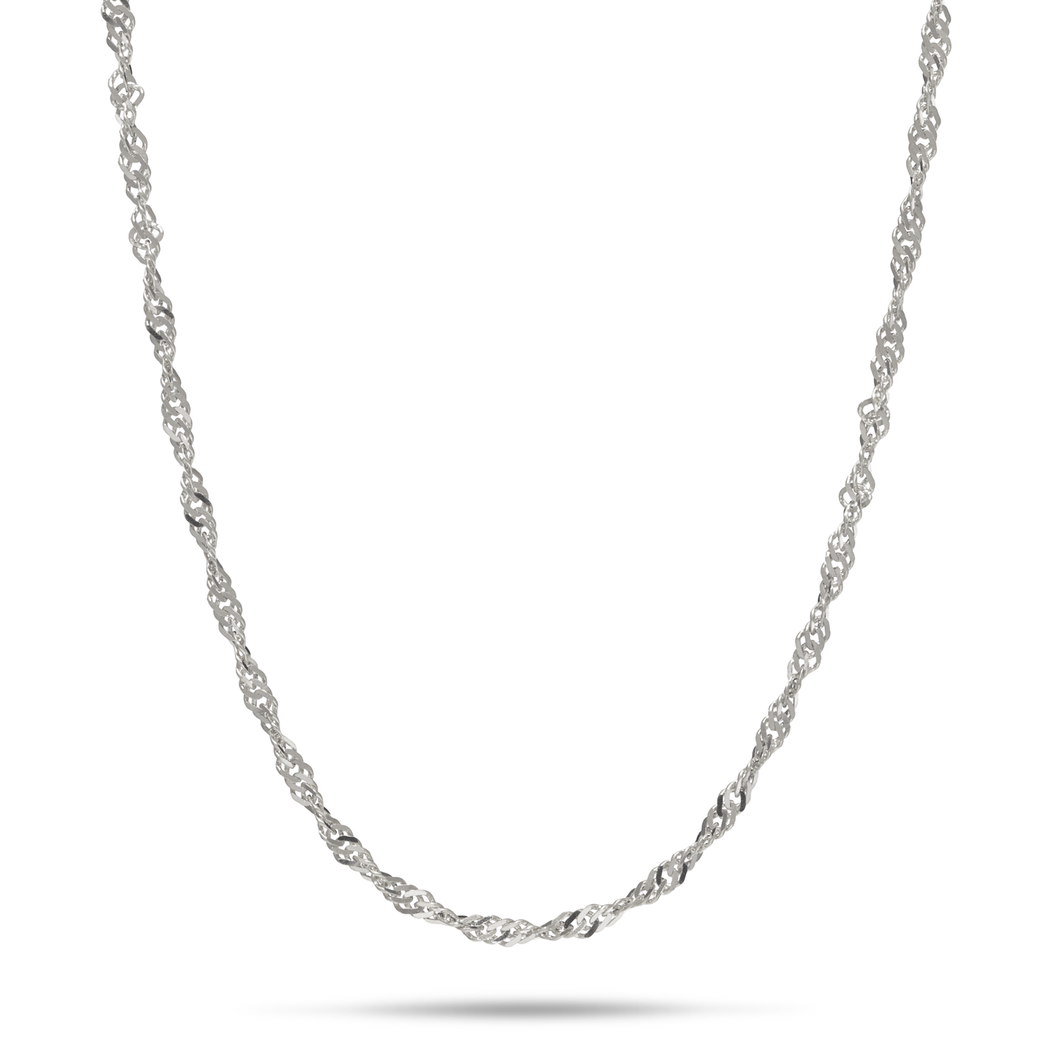 1.5mm Singapore Chain in 10k White Gold
