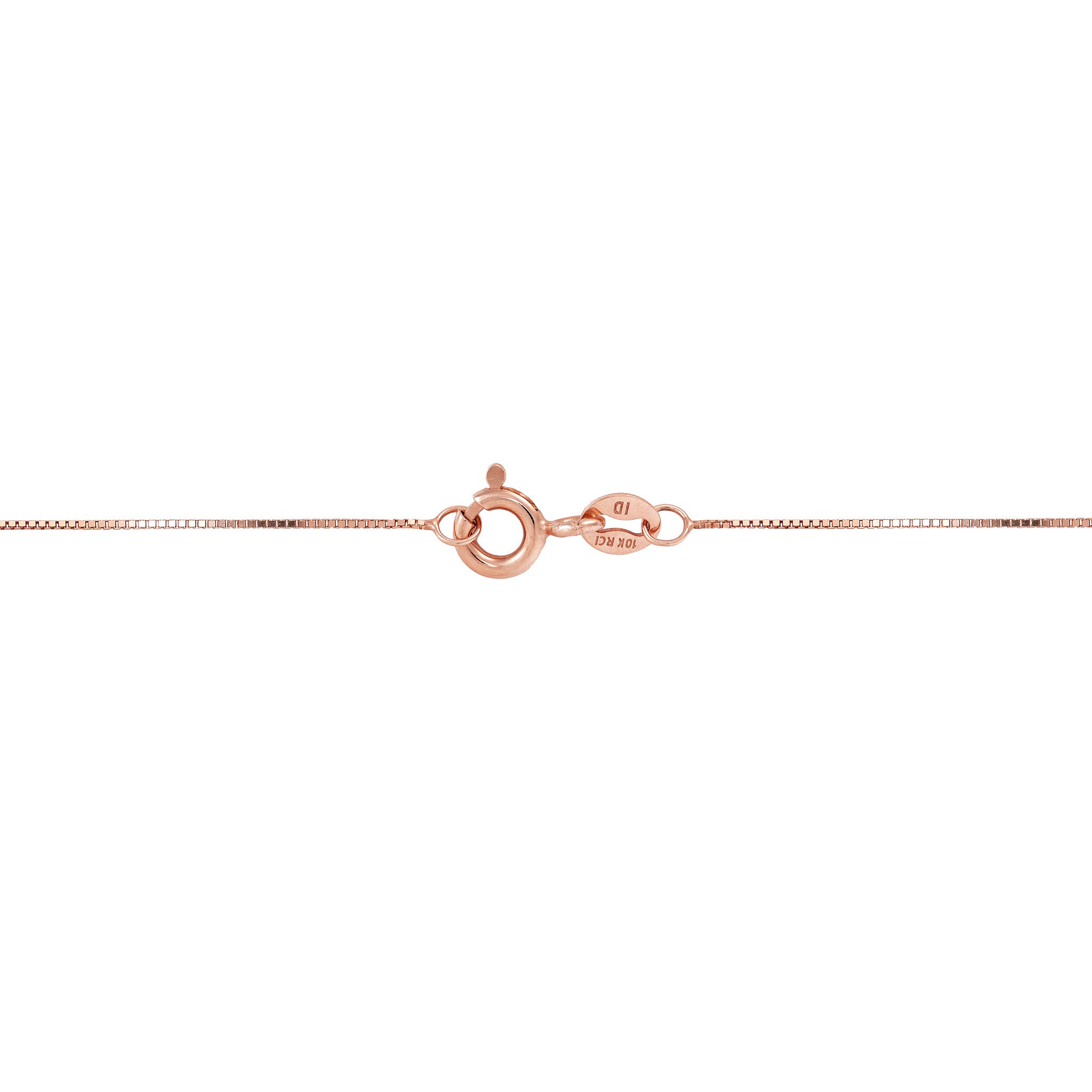0.45mm Box Chain in 10k Rose Gold with O-Ring Clasp