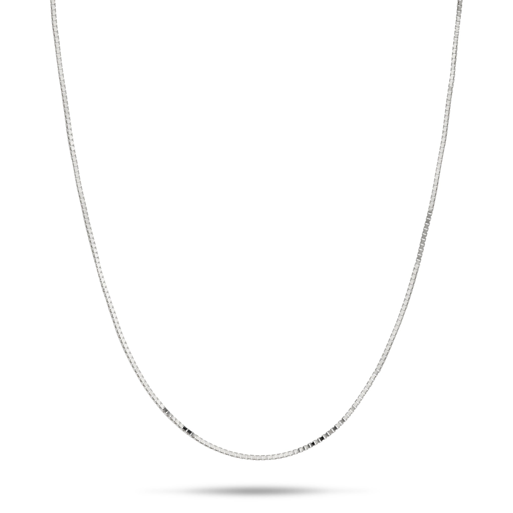 0.6mm Lite Box Chain in White Gold