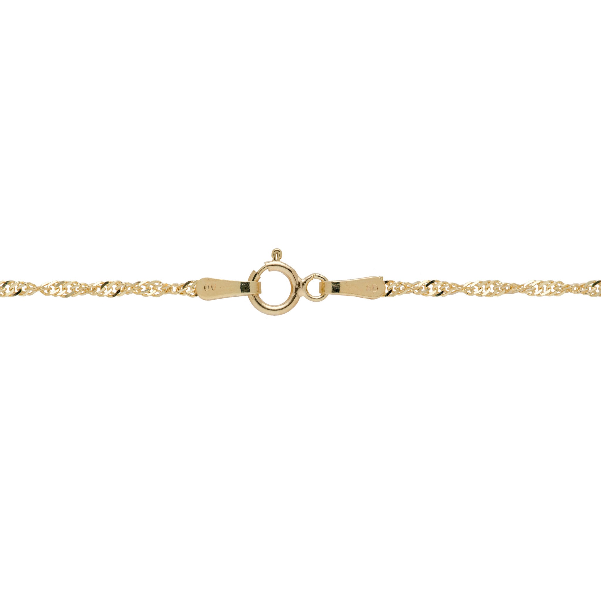 1.5mm Singapore Chain in 14k Yellow Gold with O-Ring Clasp