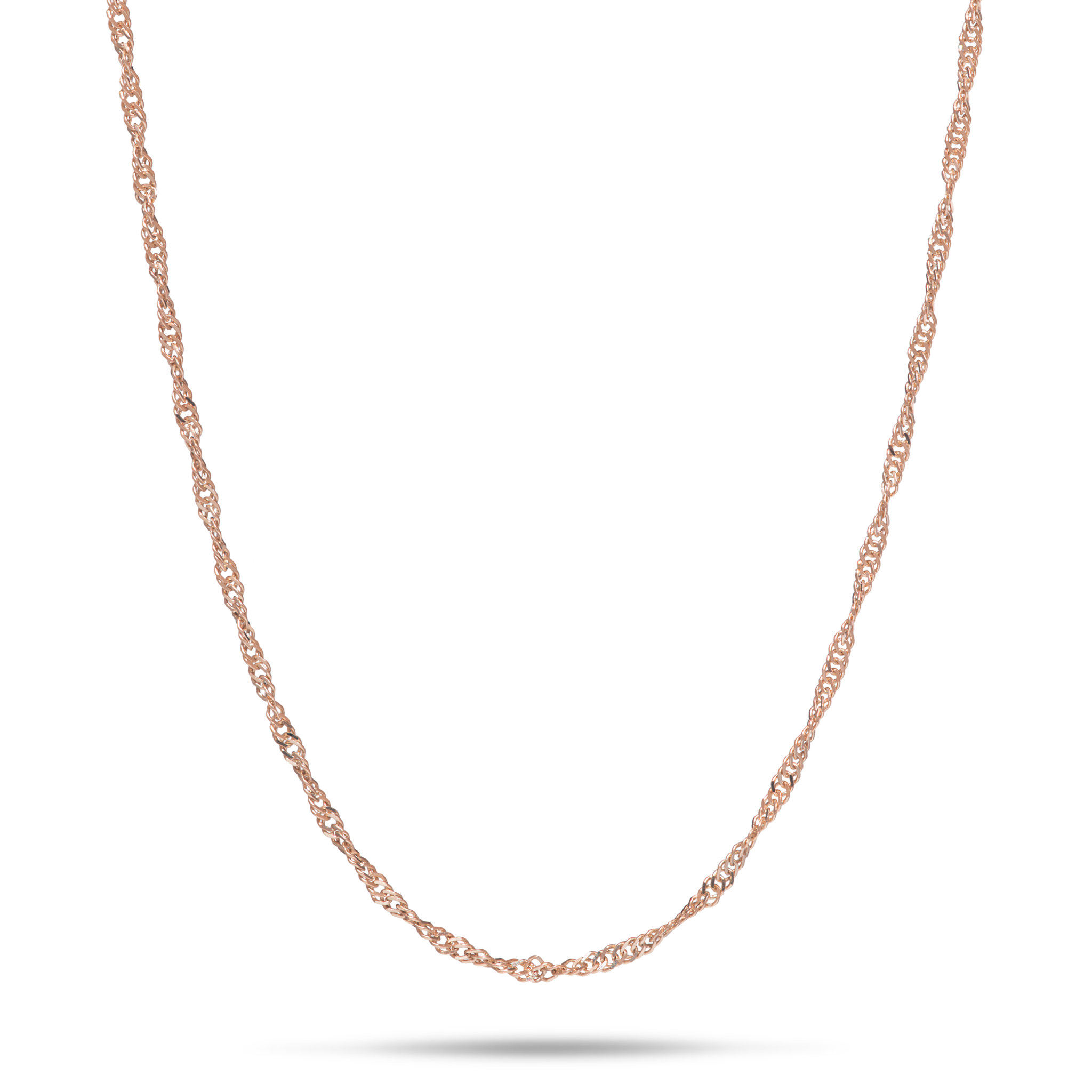 1.0mm Singapore Chain in Rose Gold