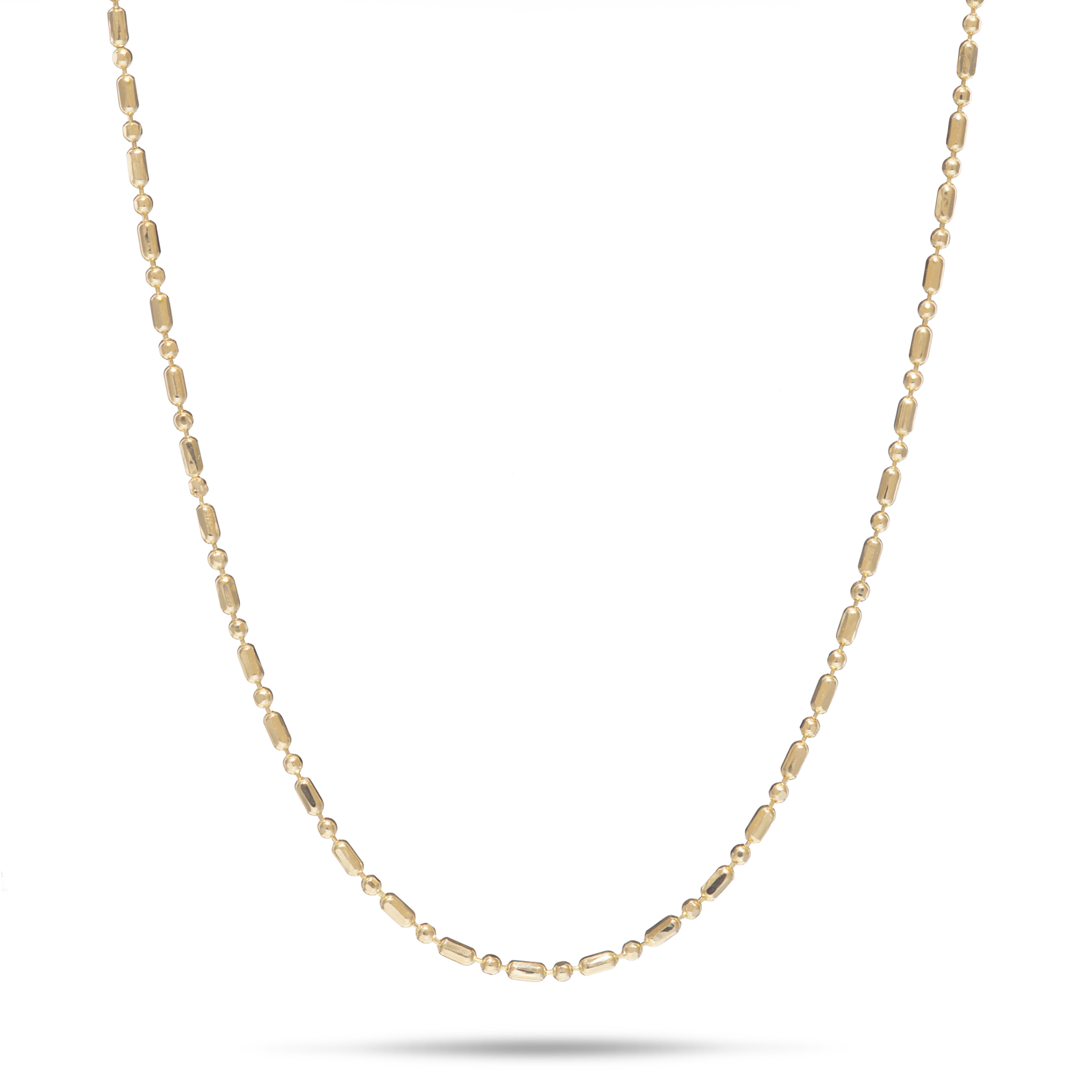 1.0mm Bar Ball Chain in Gold