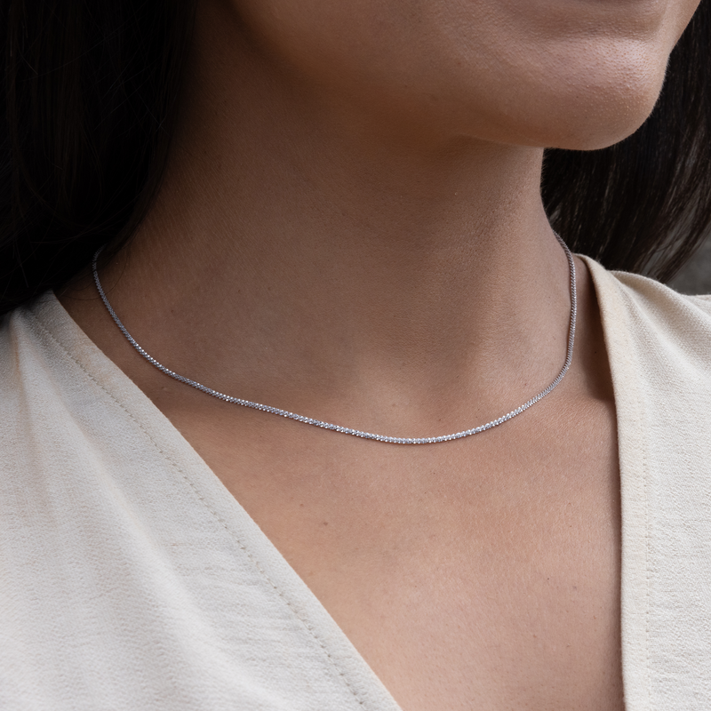 Solid 14K White Gold Chain Necklace 2.1mm, 2.5mm Star Diamond Cut Mariner  Chain Necklace, Gold Choker Chain Necklace - Etsy