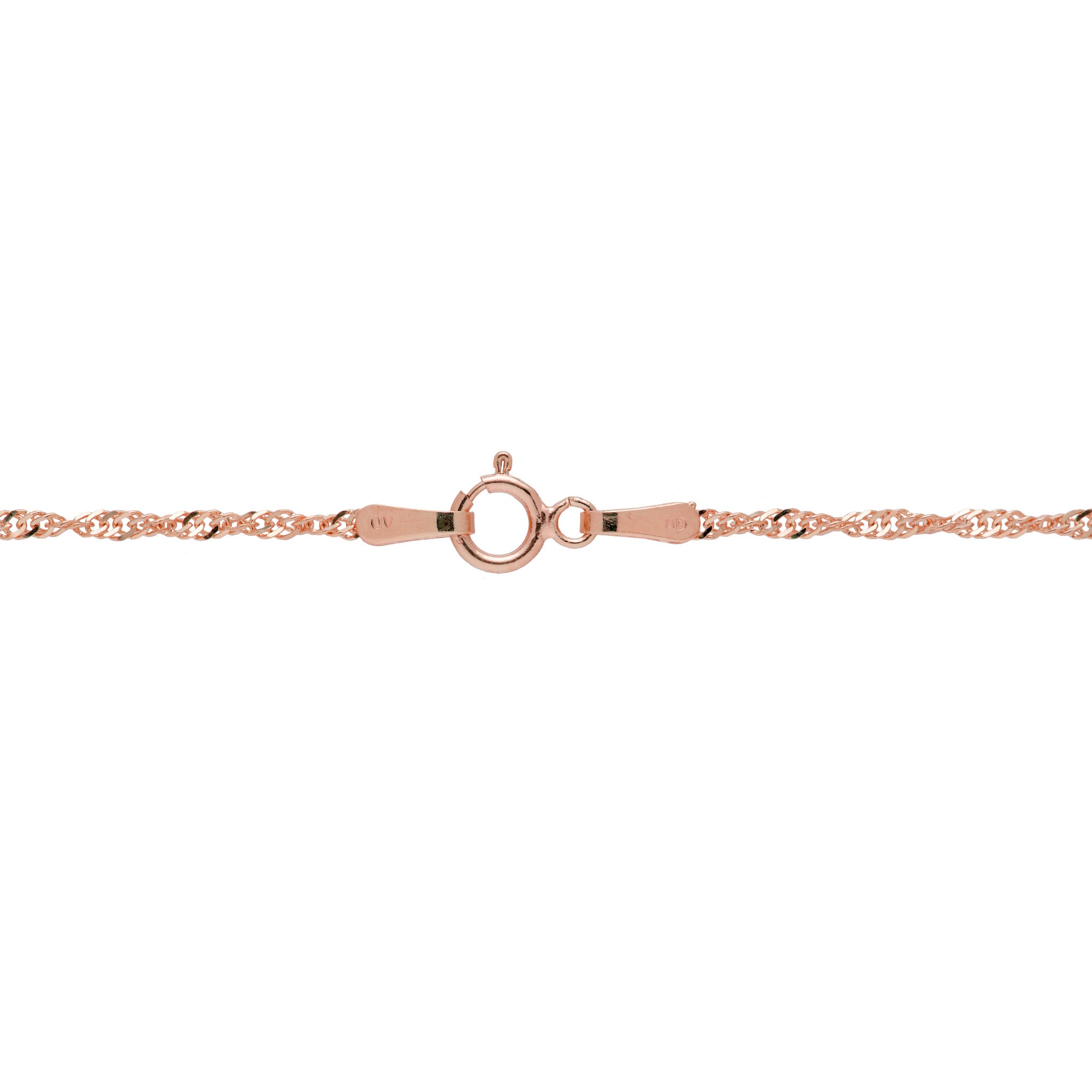 1.5mm Singapore Chain in 14k Rose Gold with O-Ring Clasp
