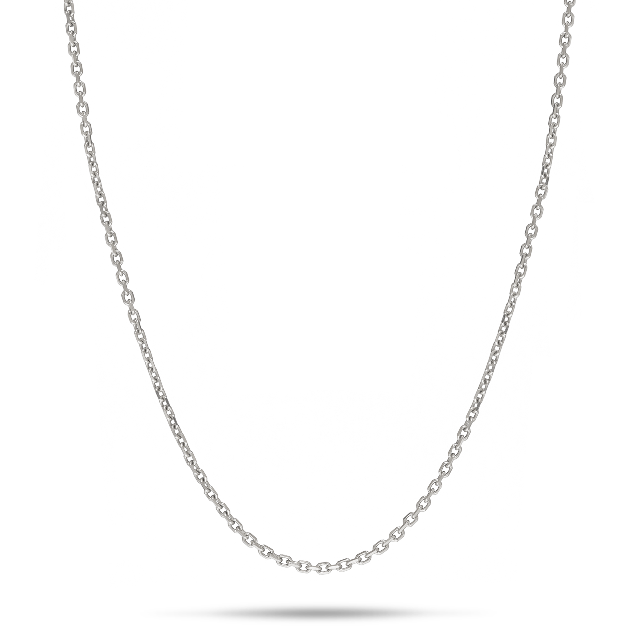 24" Adjustable 1.0mm Cable Chain in White Gold