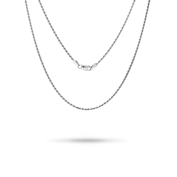 1.0mm Flex Rope Chain in White Gold