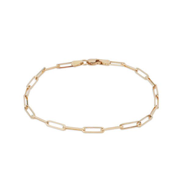 Paperclip Chain Bracelet in Gold - 2.7mm