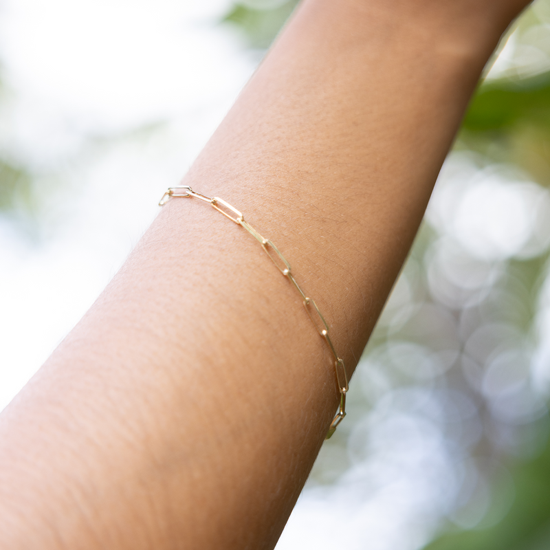 Paperclip Kette Armband in Gold €2.7mm