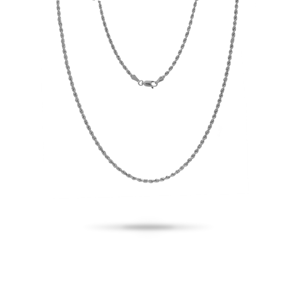 2.5mm Rope Chain in White Gold