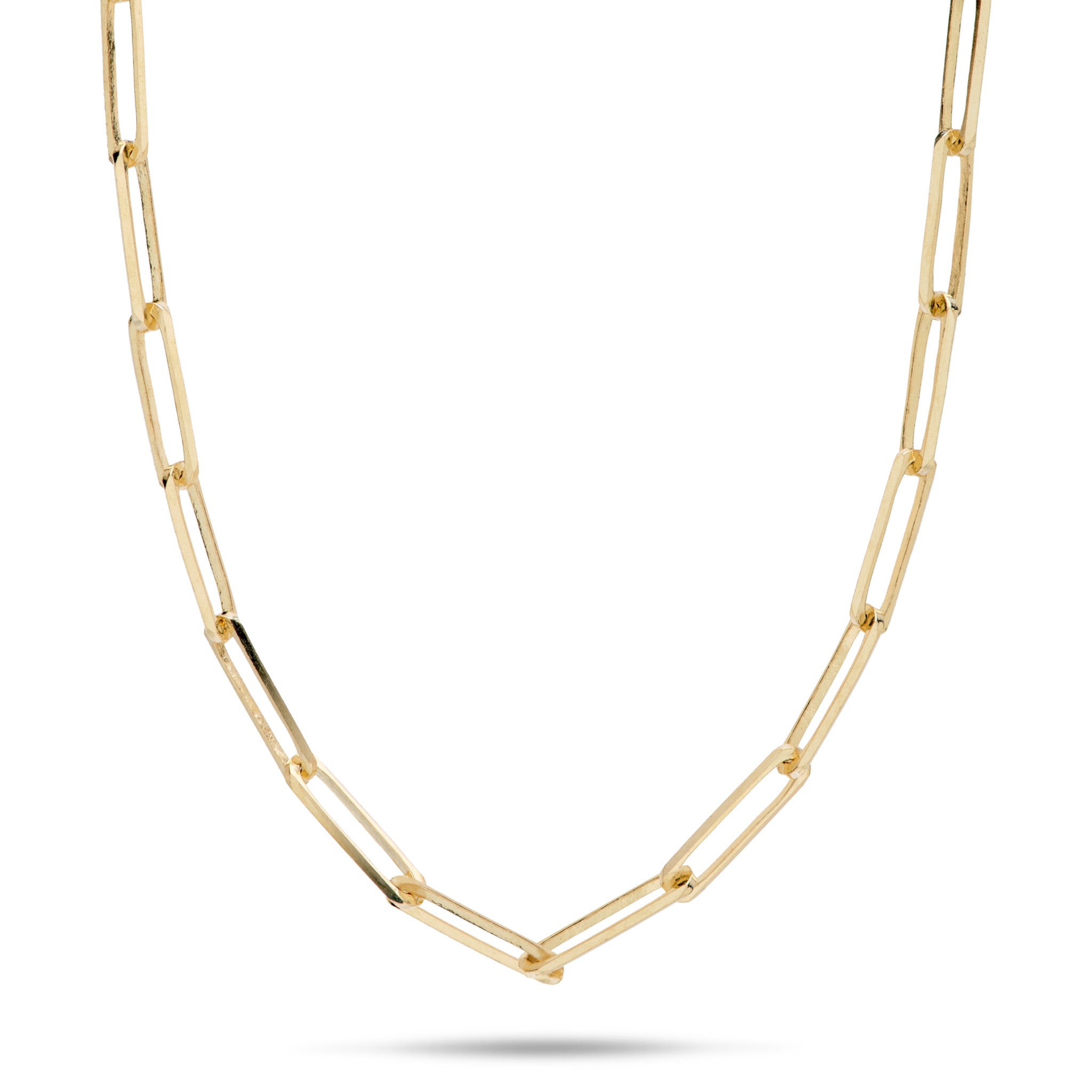 2.7mm Paperclip Chain in 14k Yellow Gold