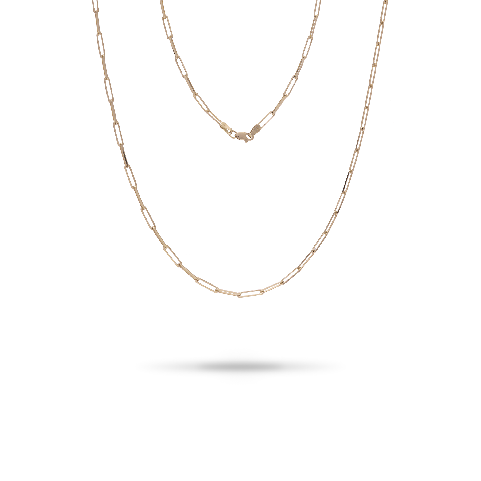 2.7mm Paperclip Chain in Gold
