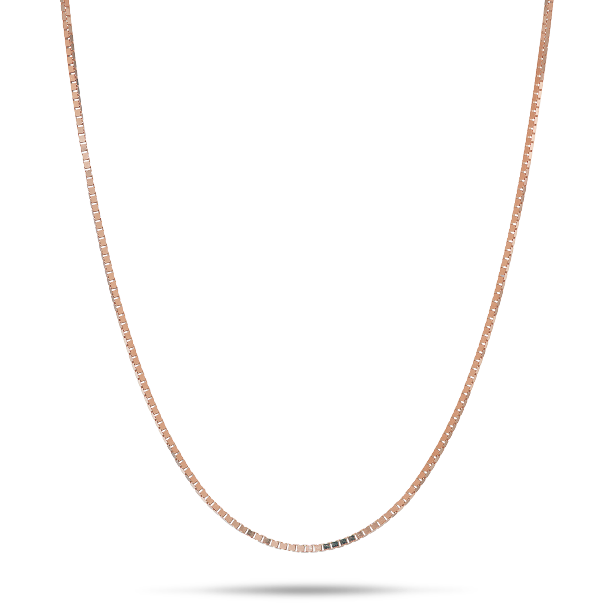 0.8mm Venetian Box Chain in Rose Gold