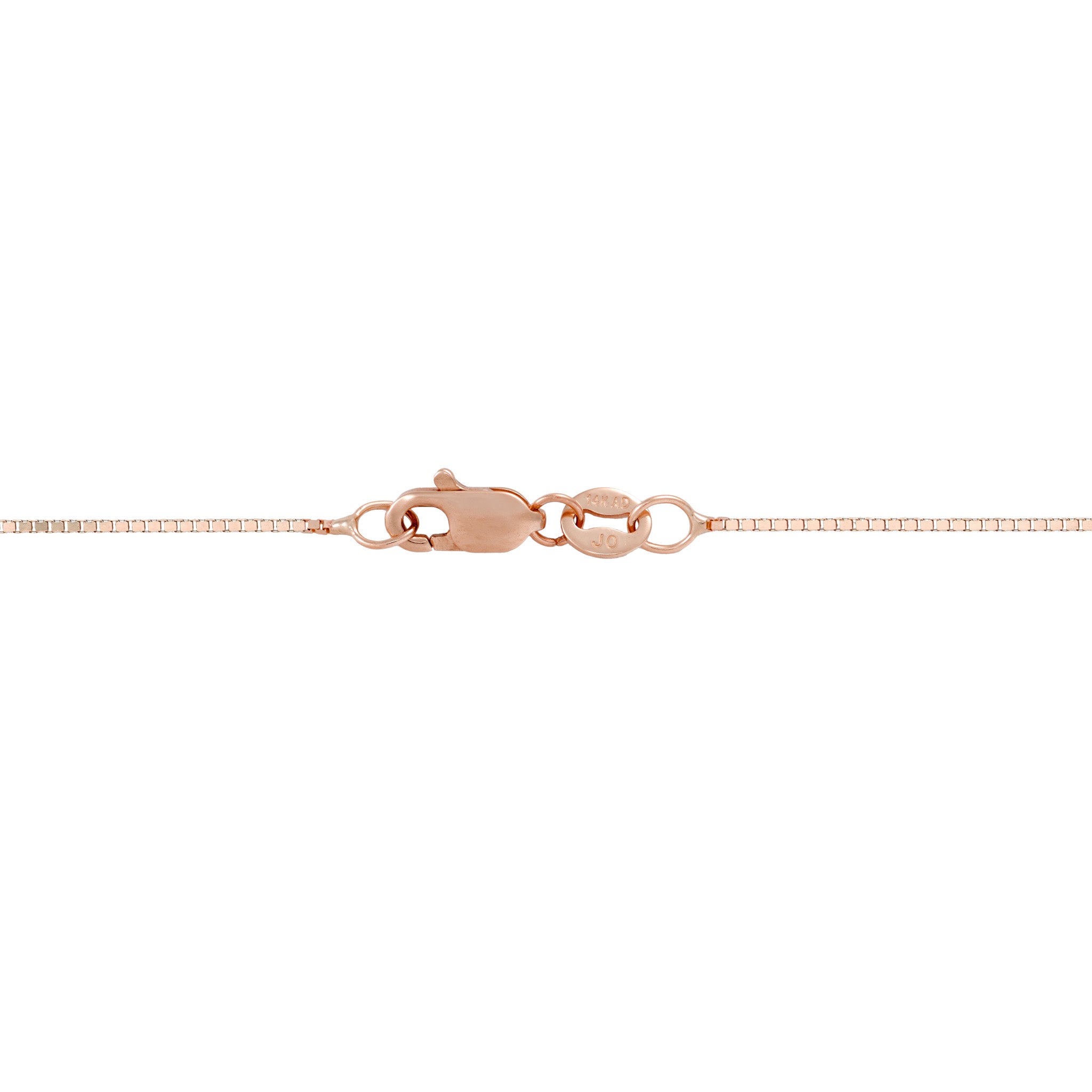 0.8mm Venetian Box Chain in Rose Gold with Lobster Claw Clasp