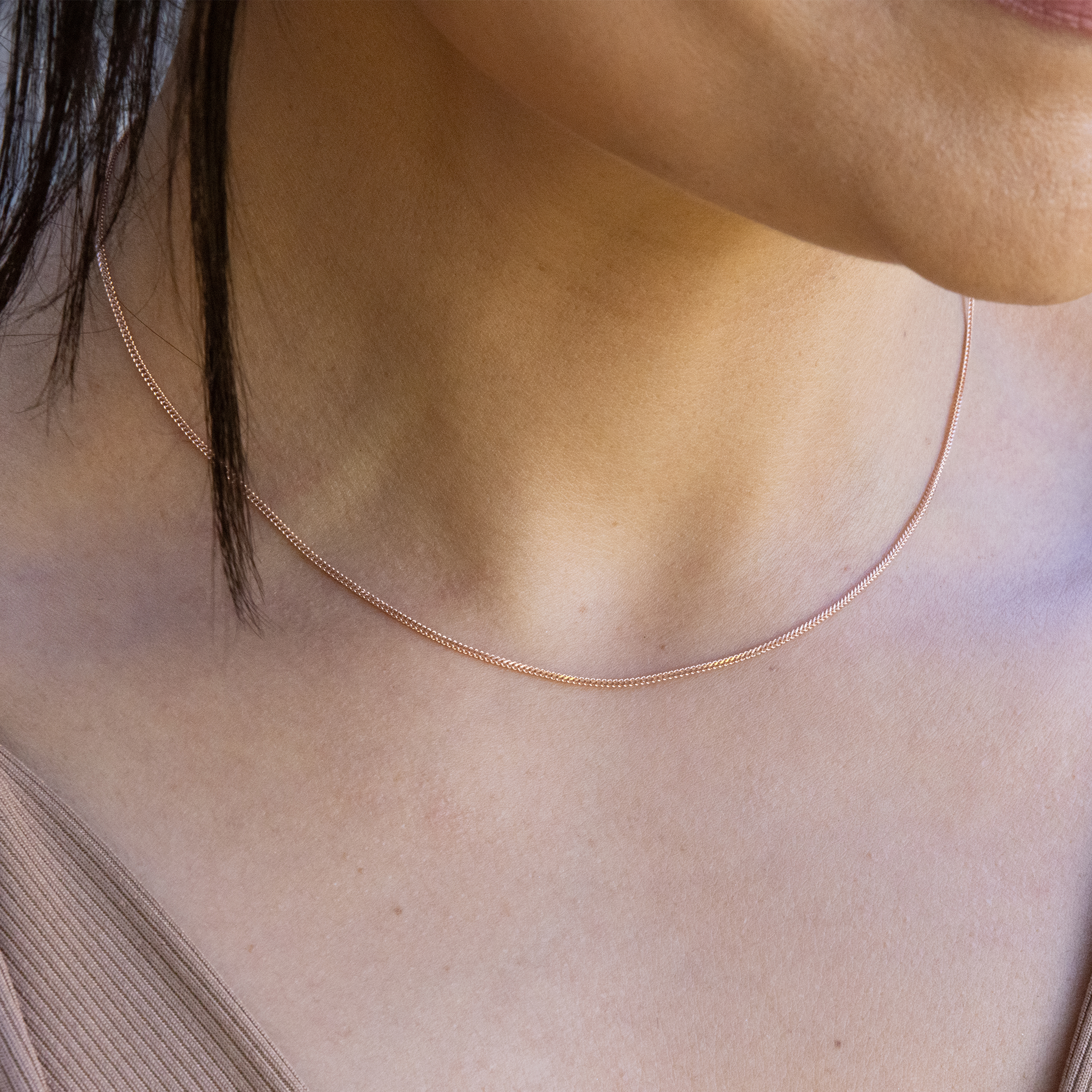 1.2mm Singapore Foxtail Chain in Rose Gold