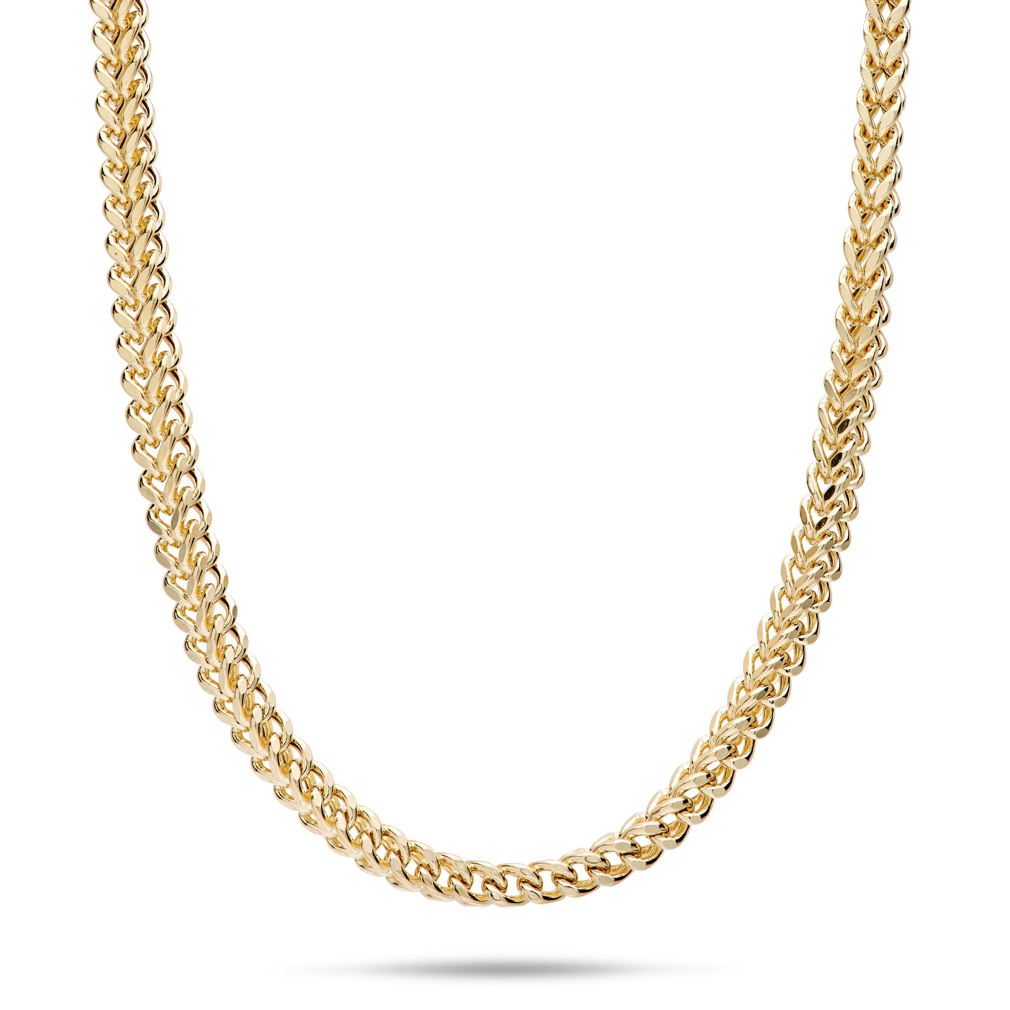 22" 2.5mm Hollow Franco Chain in 14k Yellow Gold