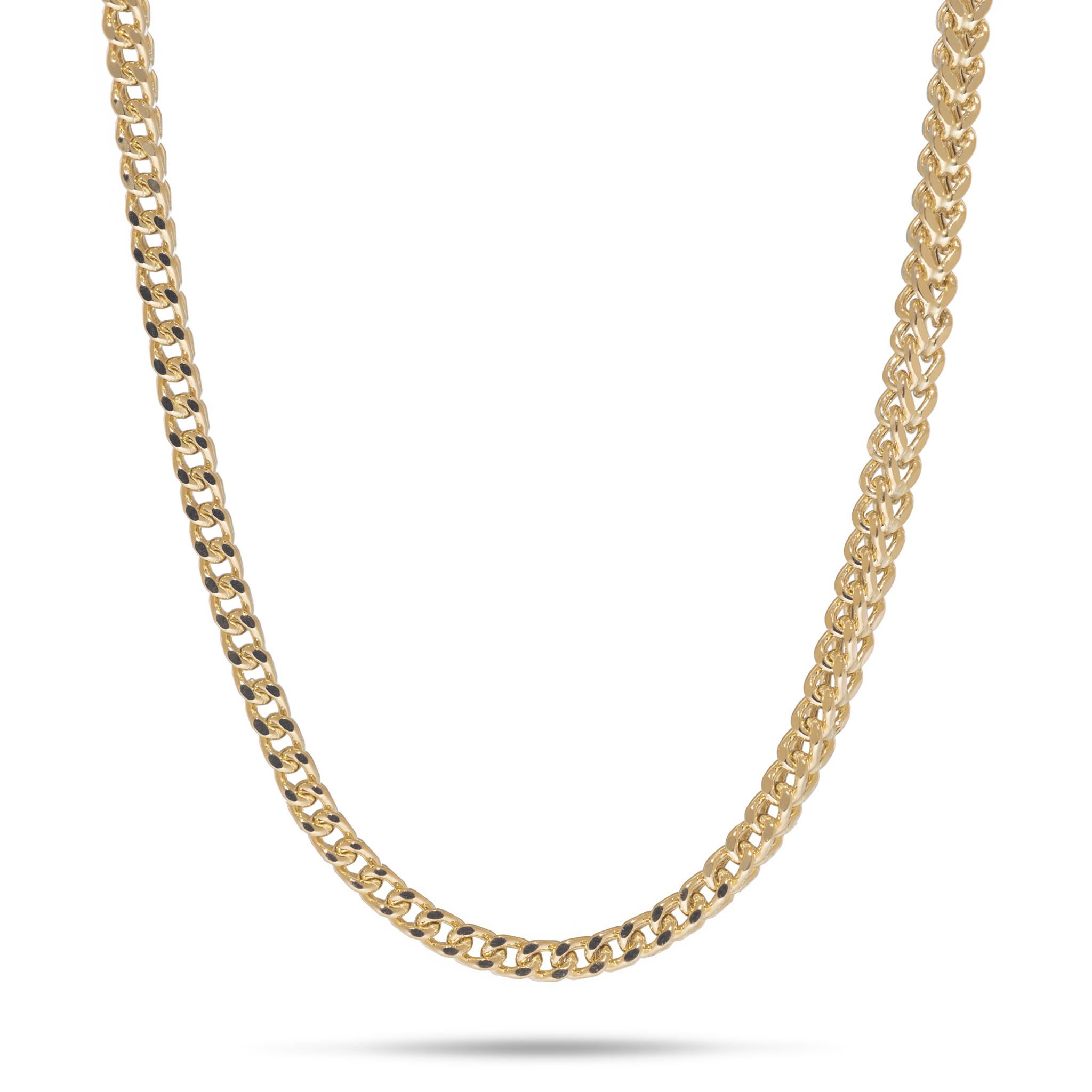22" 2.5mm Hollow Franco Chain in Gold
