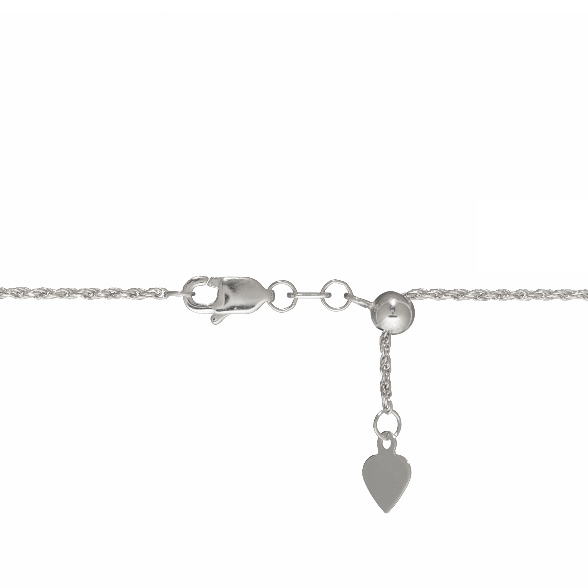 22" Adjustable 1.0mm Rope Chain in White Gold