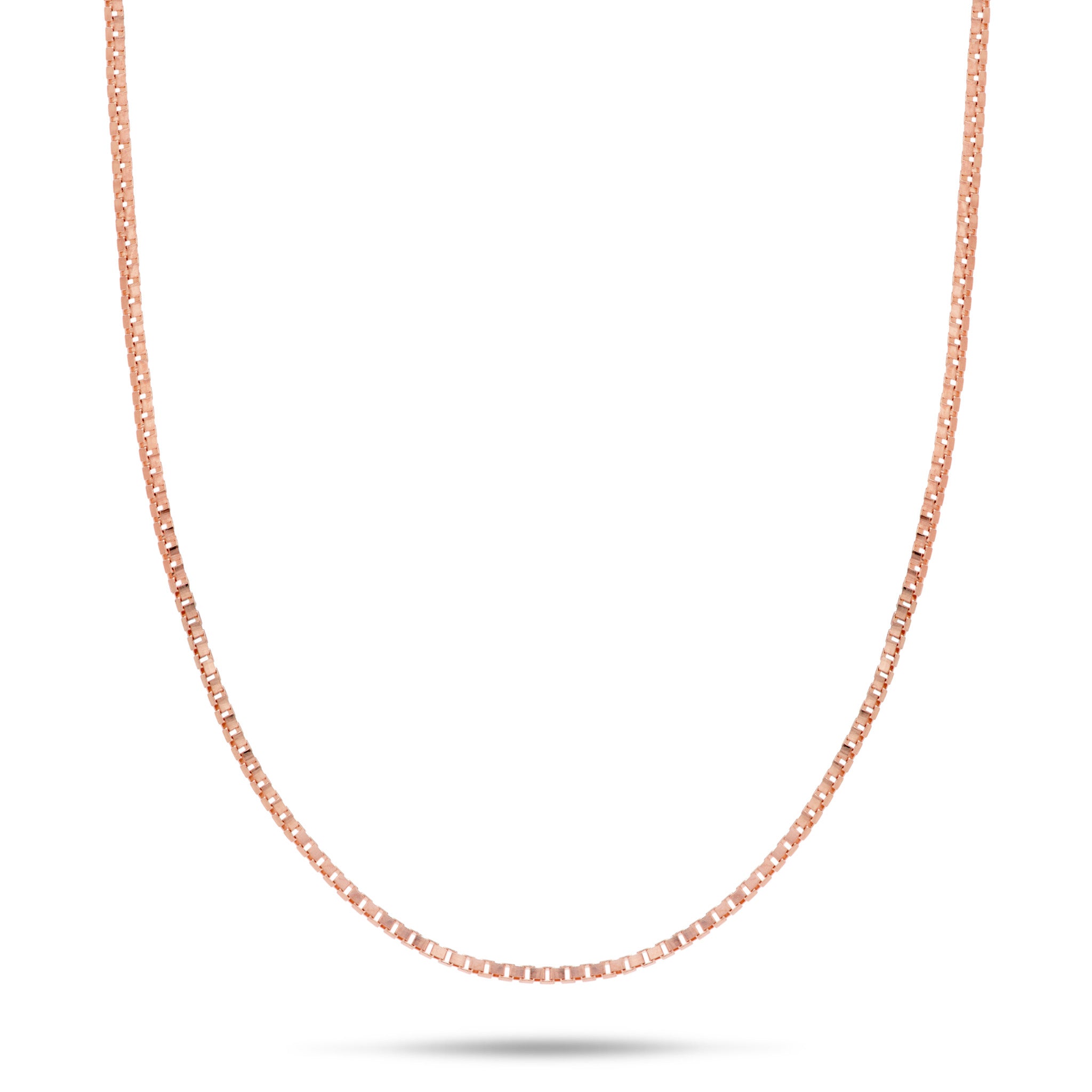 0.7mm Box Chain in 14k Rose Gold