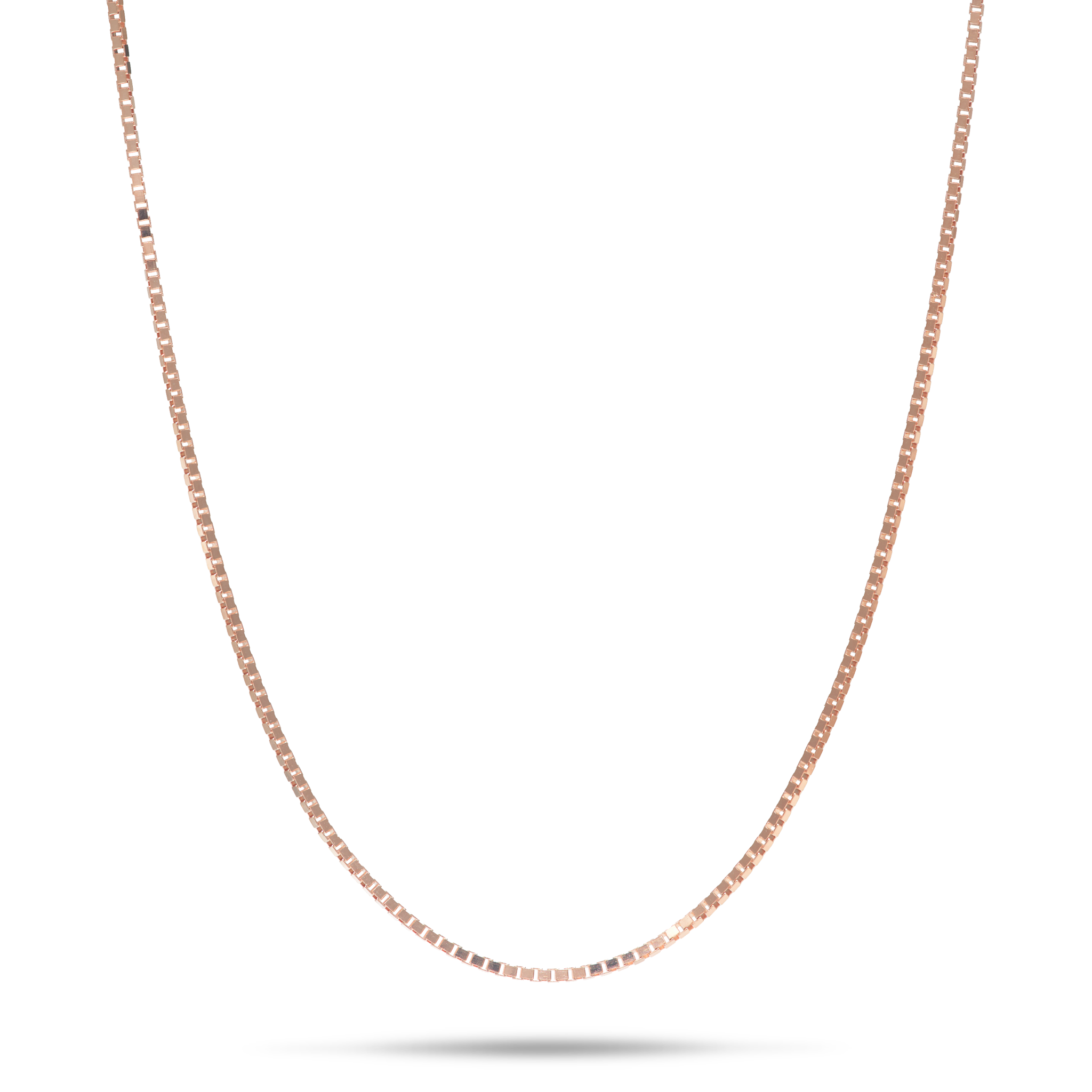 22" Adjustable 0.7mm Box Chain in Rose Gold