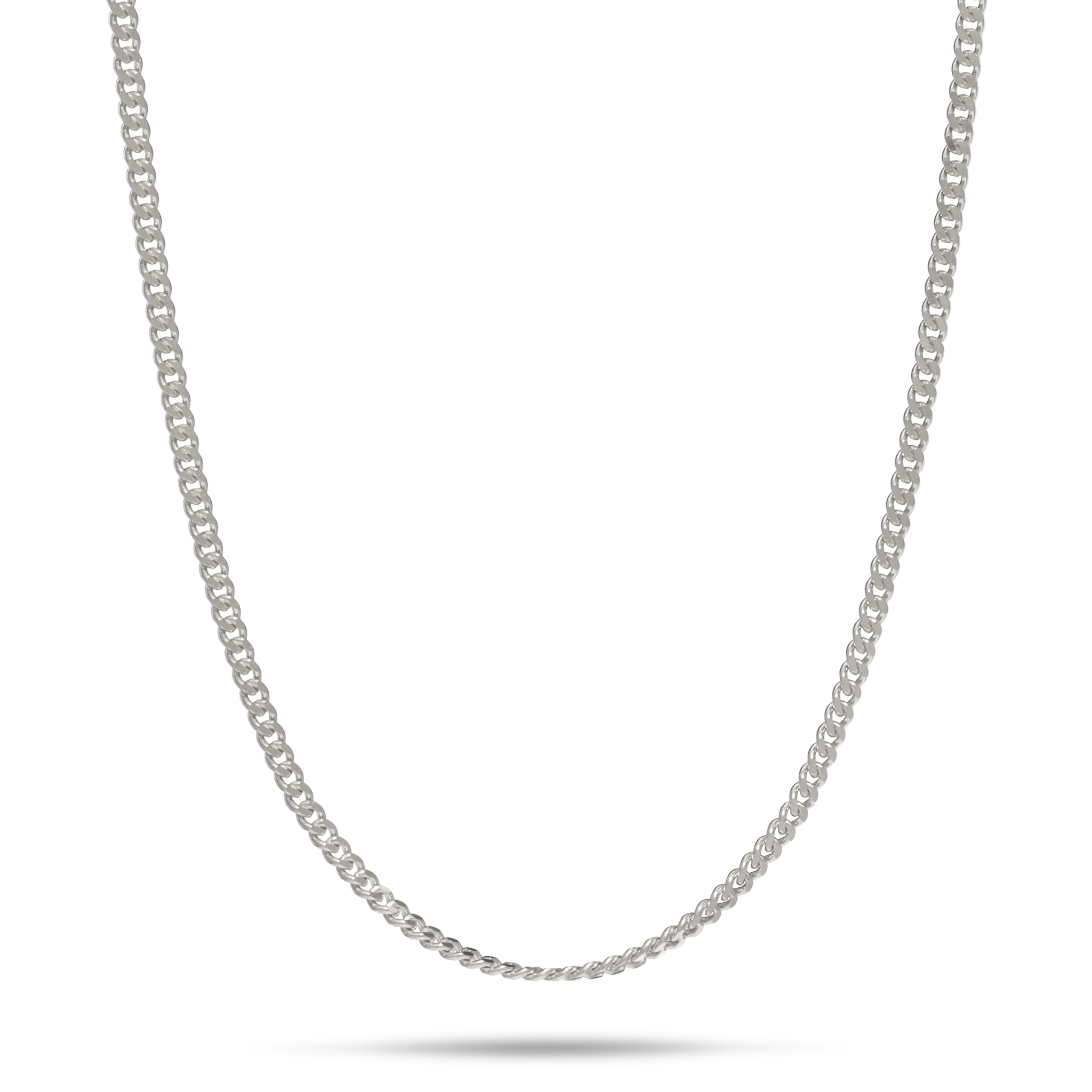 1.5mm Gourmette Chain in White Gold